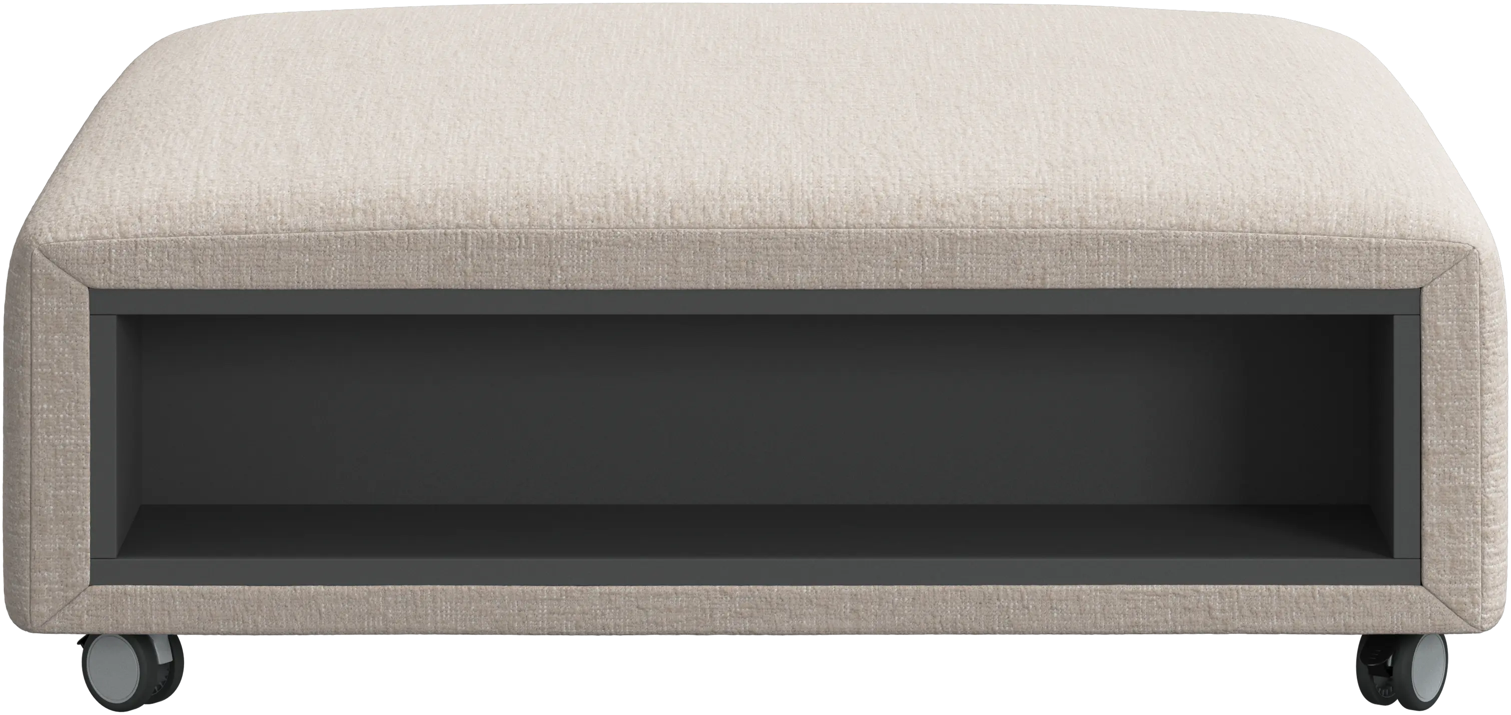 Hampton footstool on wheels with storage left and right sides