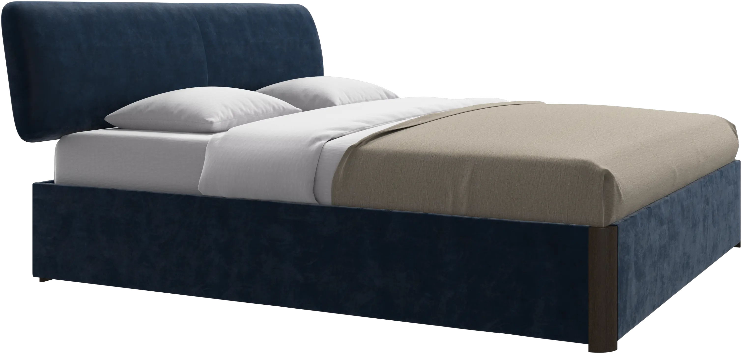 Element bed, bed-mounted headboard, with slats and storage solution, excl. mattress