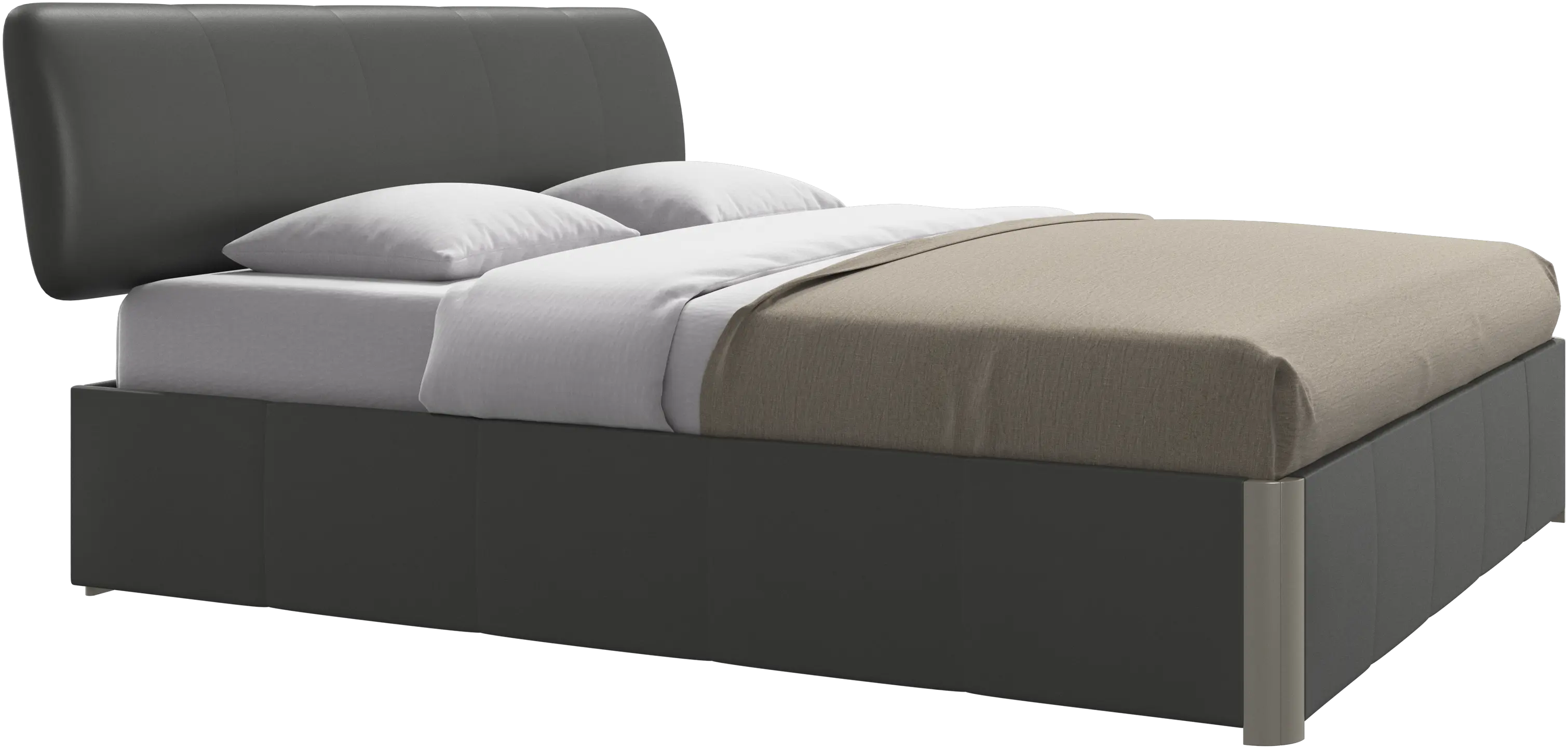 Element bed, bed-mounted headboard, with slats and storage solution, excl. mattress