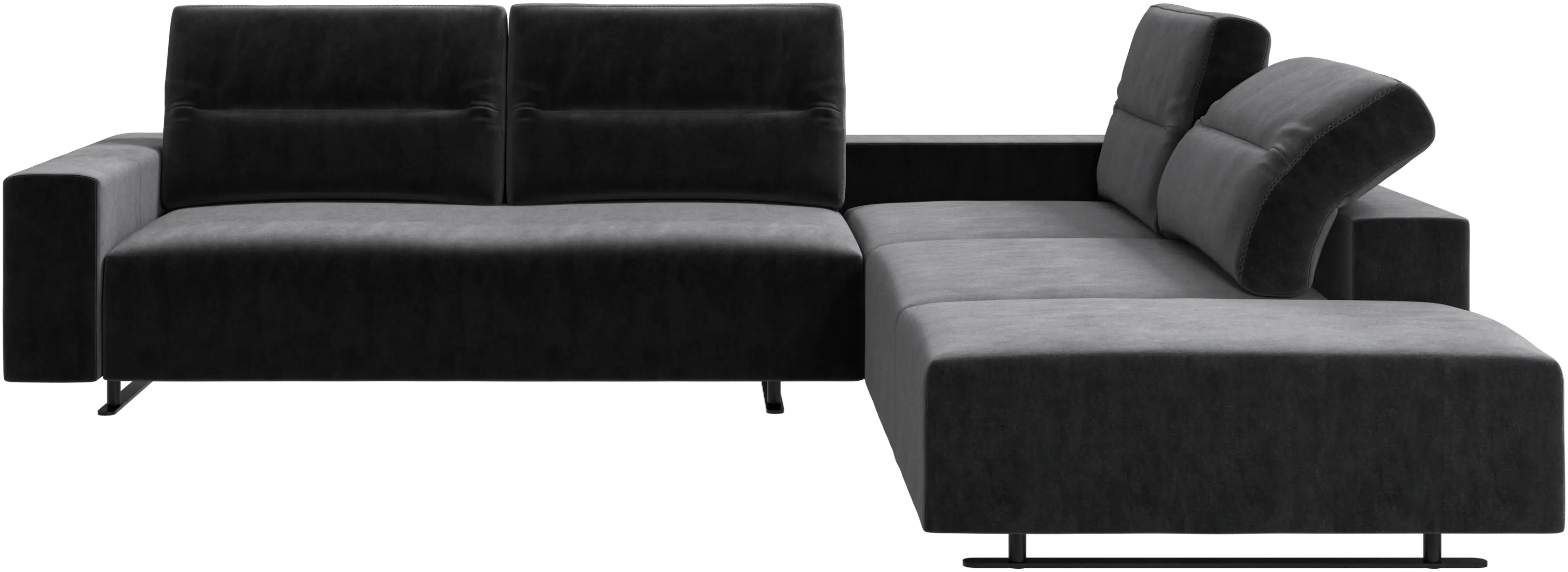 Hampton corner sofa with adjustable back and storage on left side