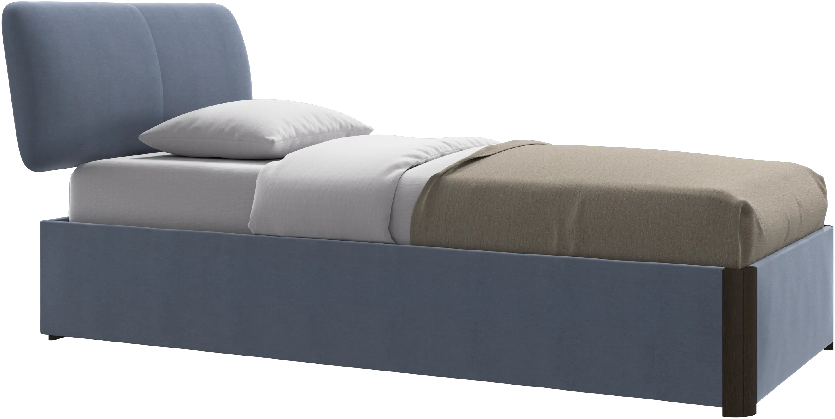 Element bed, bed-mounted headboard, with slats and storage solution, excl. mattress