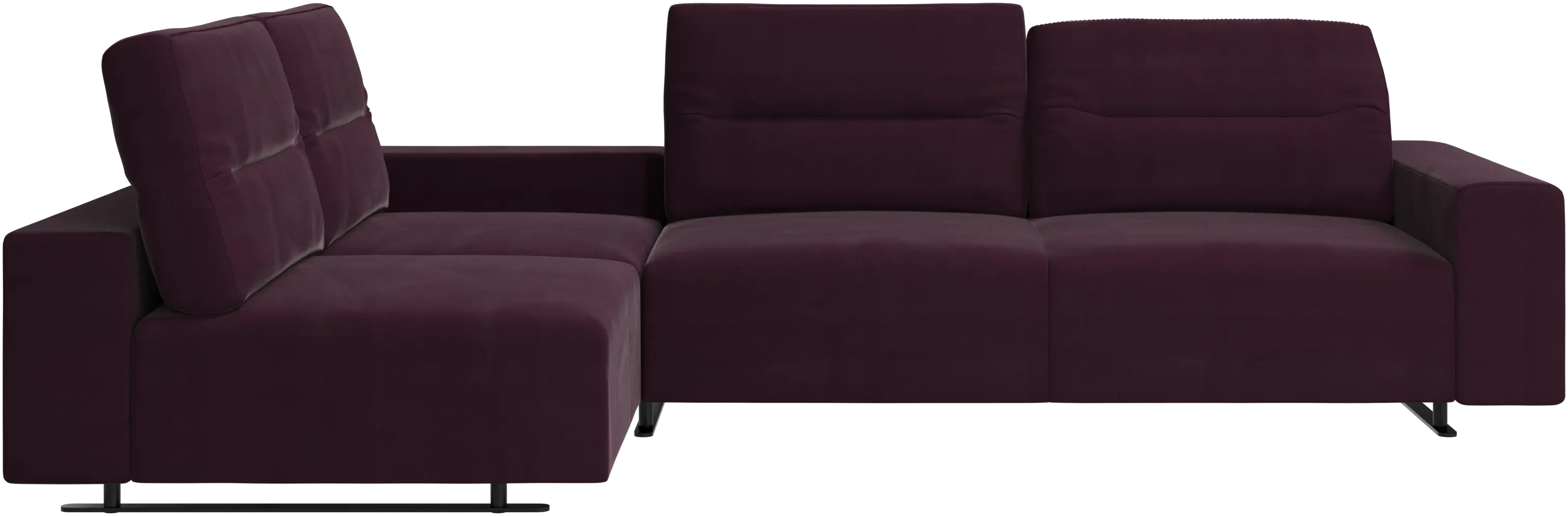 Hampton corner sofa with adjustable back and storage on right side