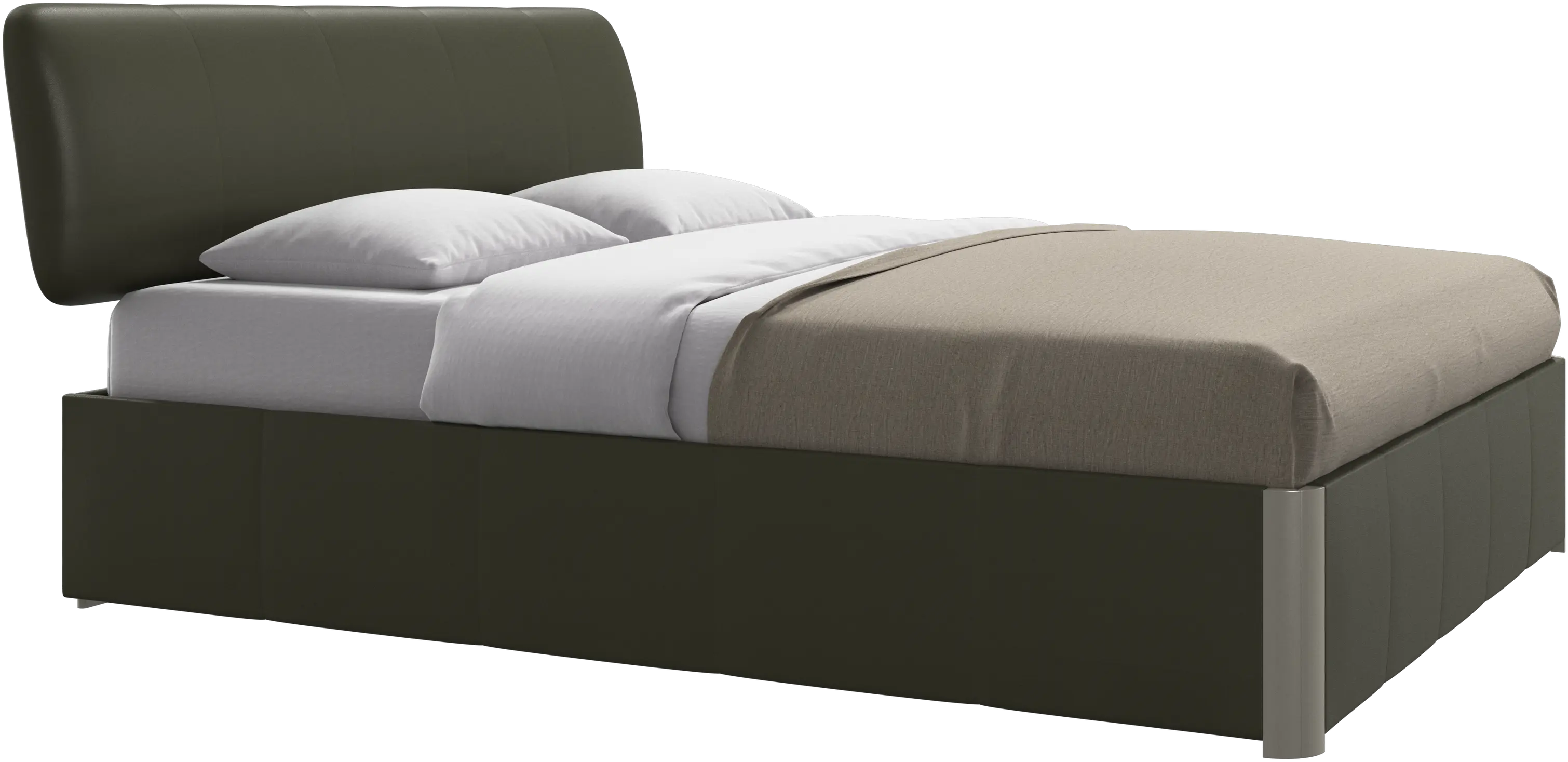 Element bed, bed-mounted headboard, with slats and storage solution, excl. mattress