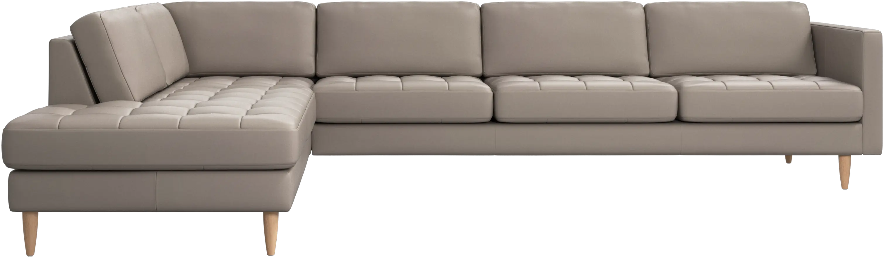 Osaka corner sofa with lounging unit, tufted seat
