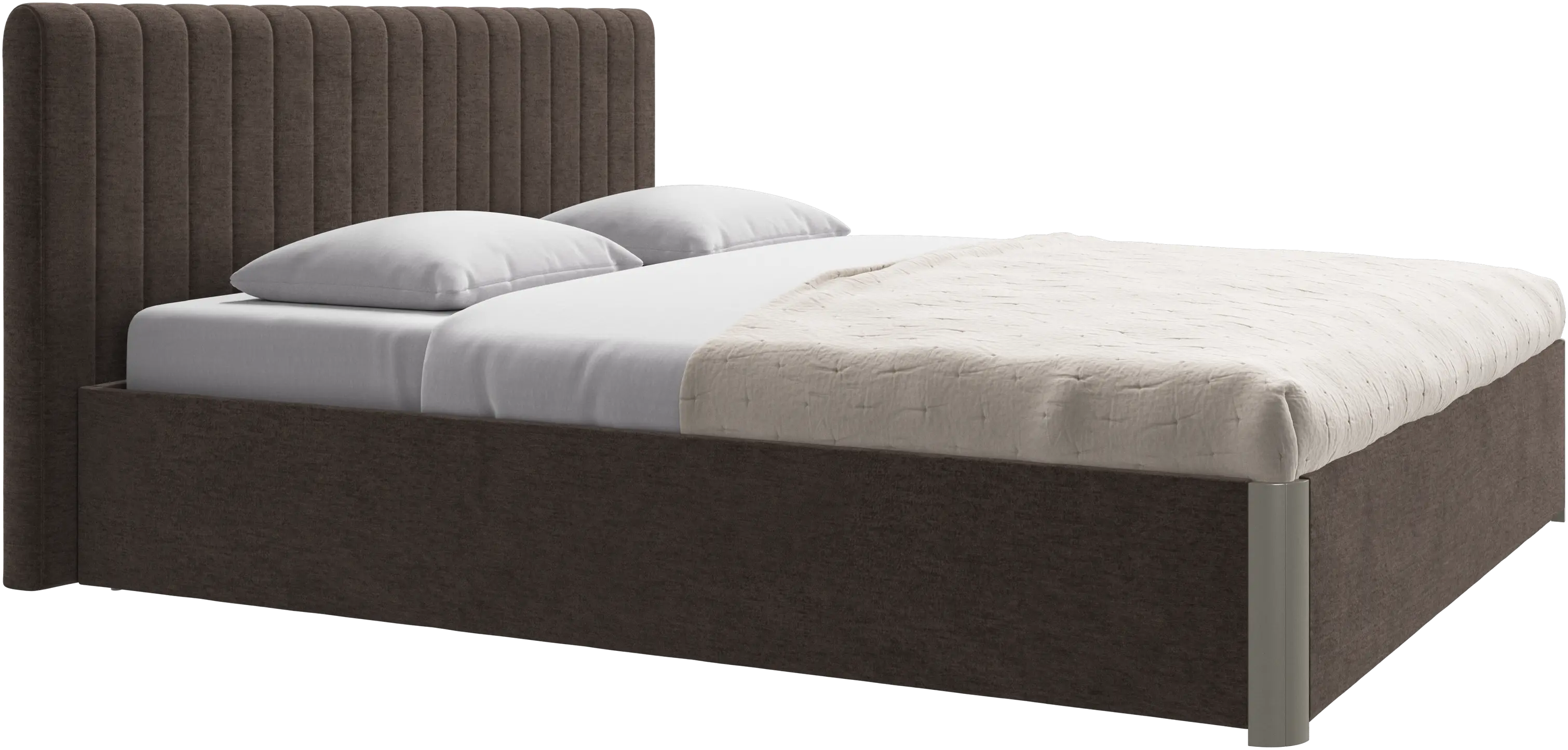 Element bed, bed-mounted headboard, with slats and storage solution, excl. mattress