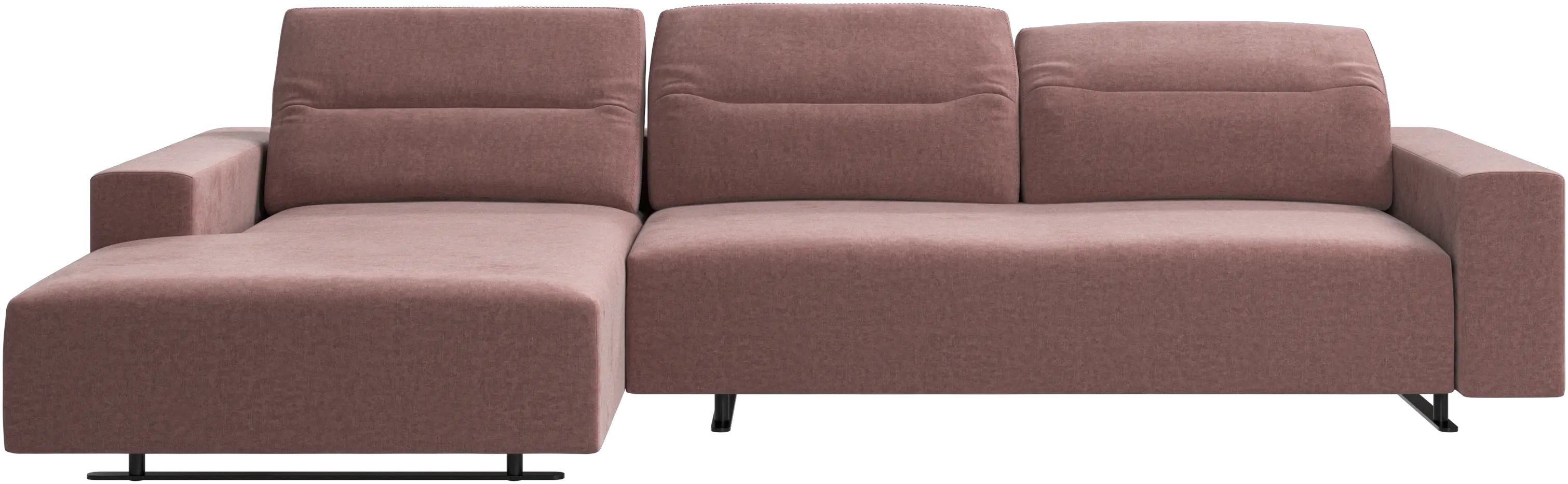 Hampton sofa with adjustable back, resting unit and storage both sides
