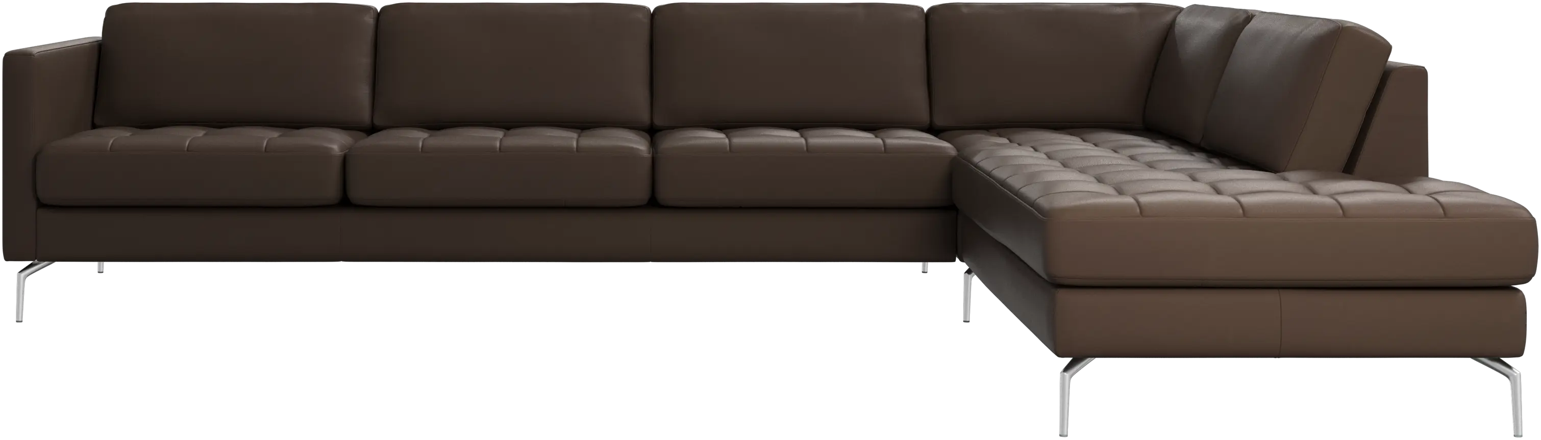 Osaka corner sofa with lounging unit, tufted seat