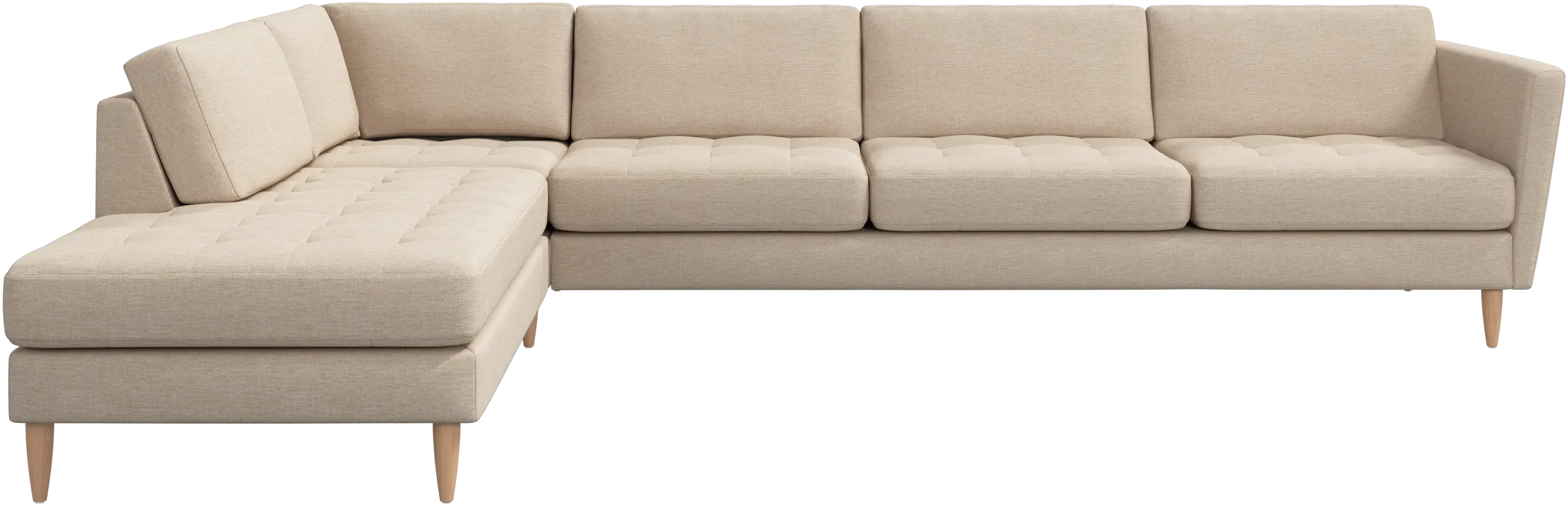 Osaka corner sofa with lounging unit, tufted seat