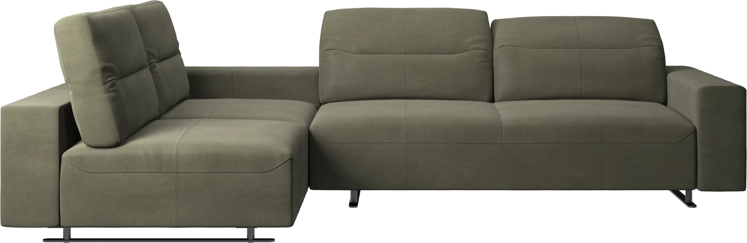Hampton corner sofa with adjustable back and storage on right side