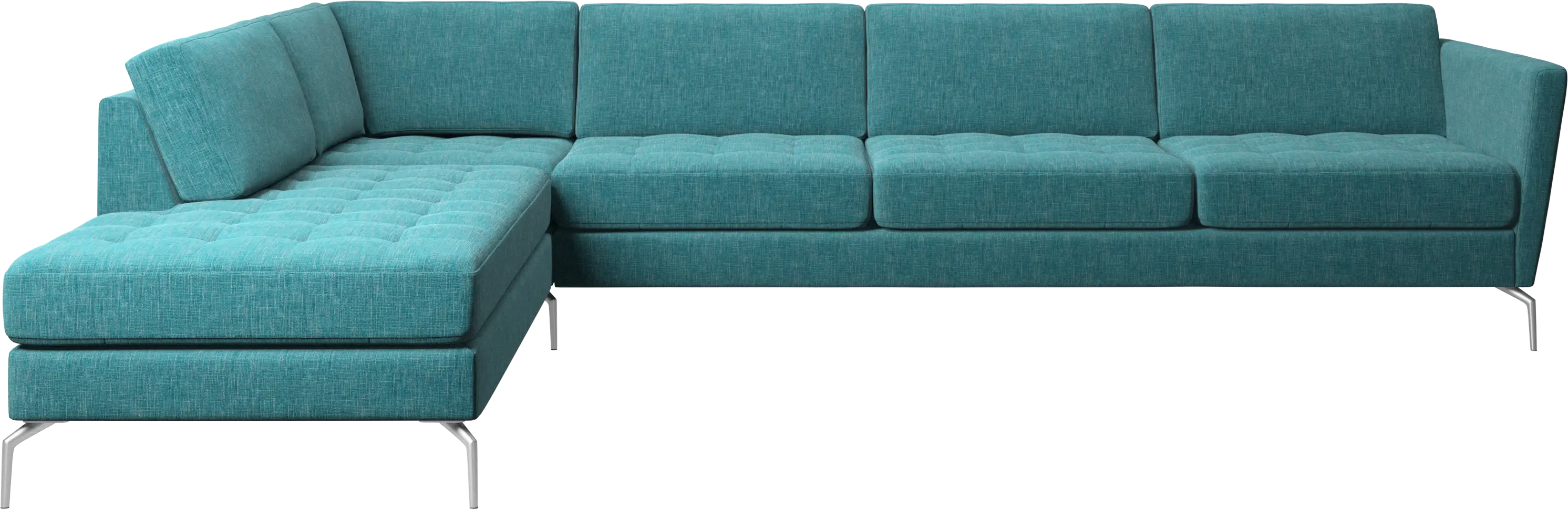 Osaka corner sofa with lounging unit, tufted seat
