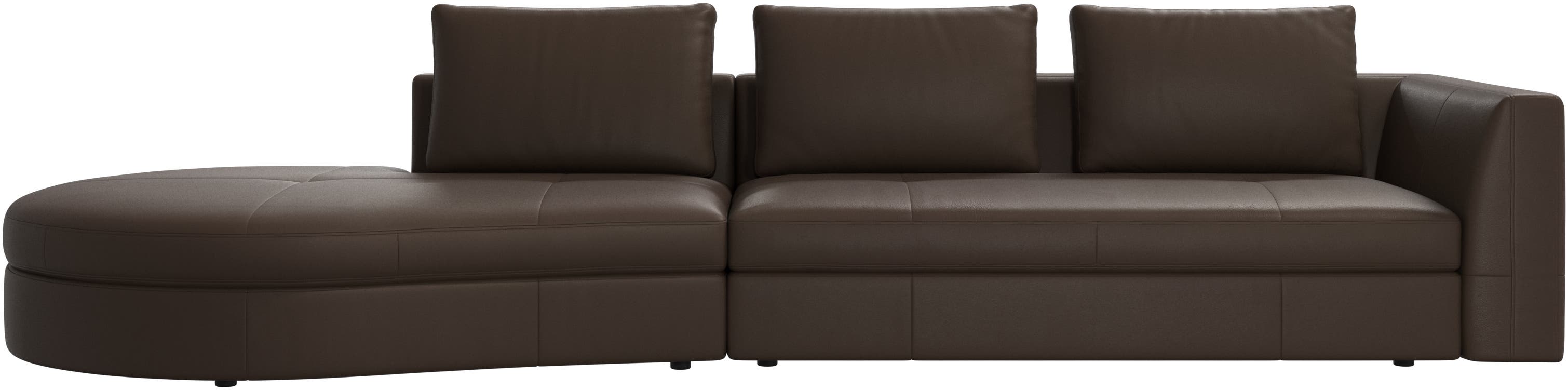 Bergamo sofa with round lounging unit, left