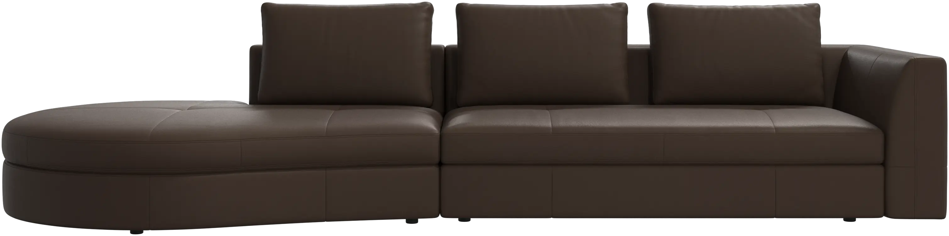 Bergamo sofa with round lounging unit, left