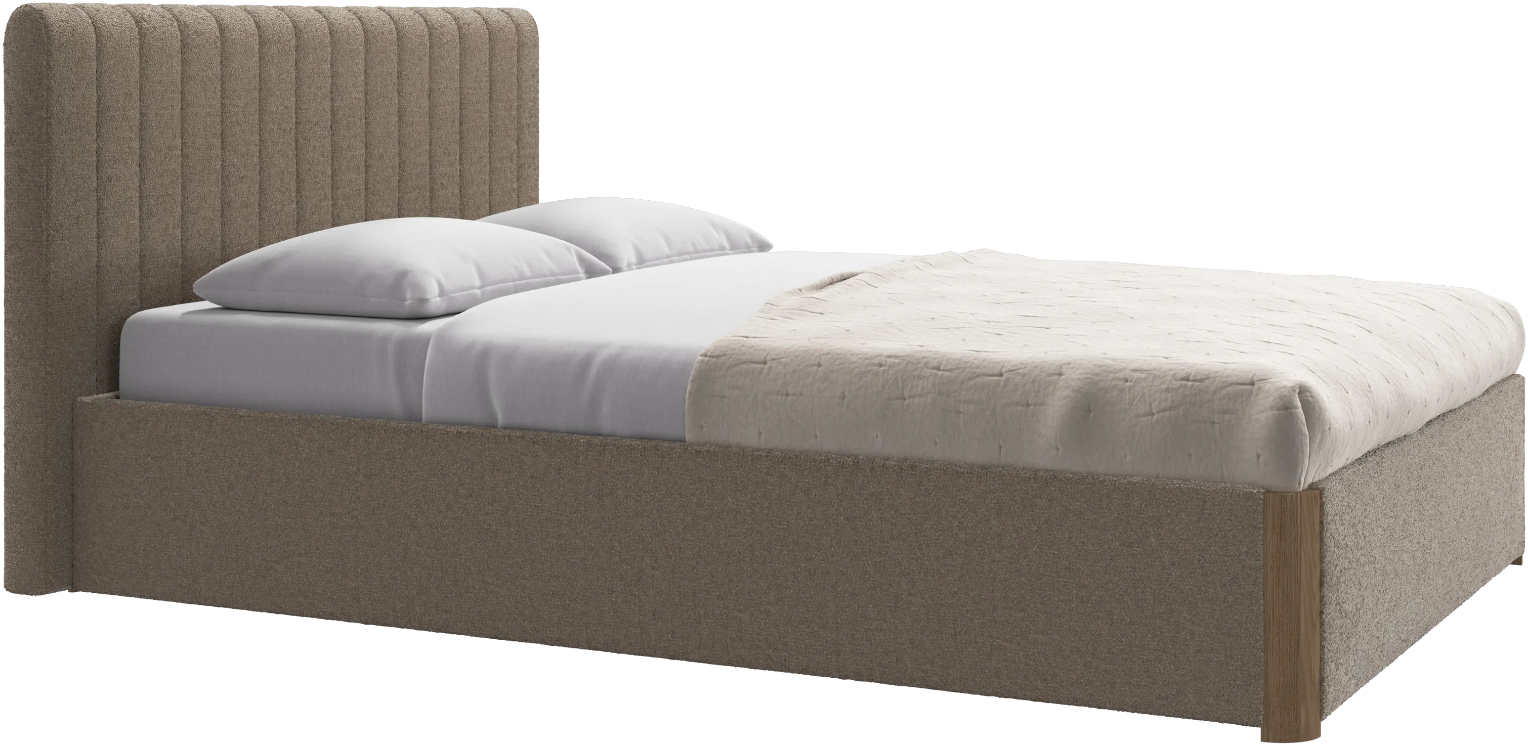 Element bed, bed-mounted headboard, with slats and storage solution, excl. mattress