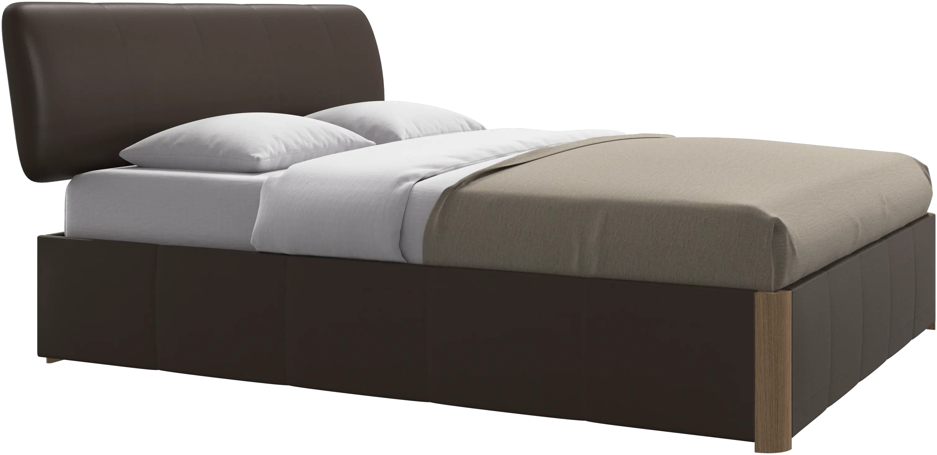 Element bed, bed-mounted headboard, with slats and storage solution, excl. mattress