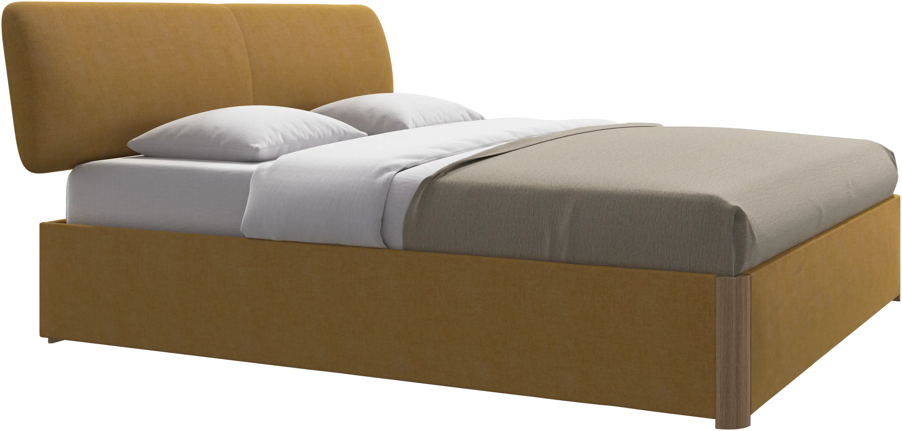 Element bed, bed-mounted headboard, with slats and storage solution, excl. mattress