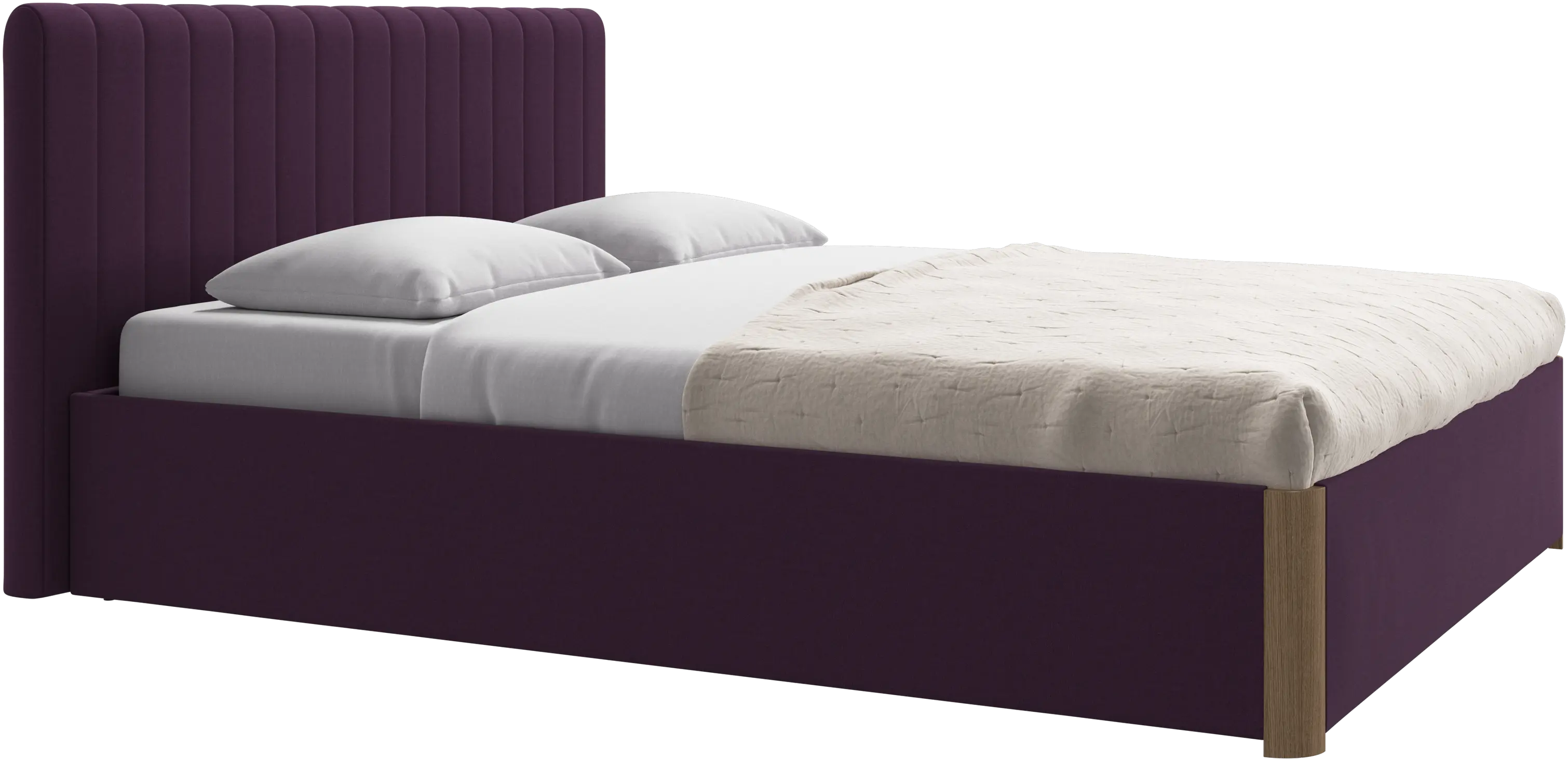 Element bed, bed-mounted headboard, with slats and storage solution, excl. mattress