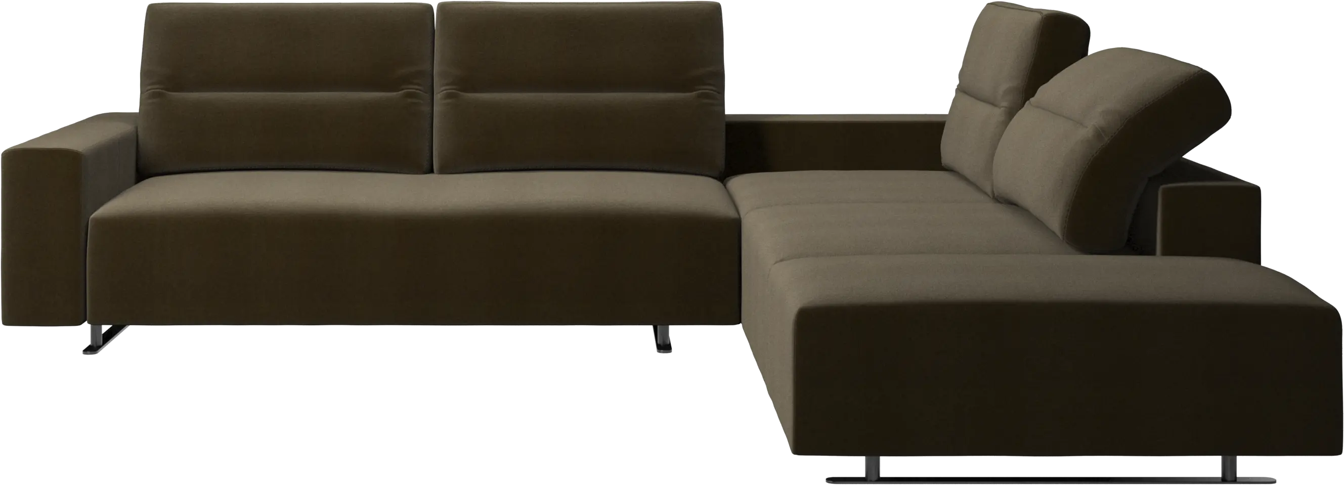 Hampton corner sofa with adjustable back and storage on left side