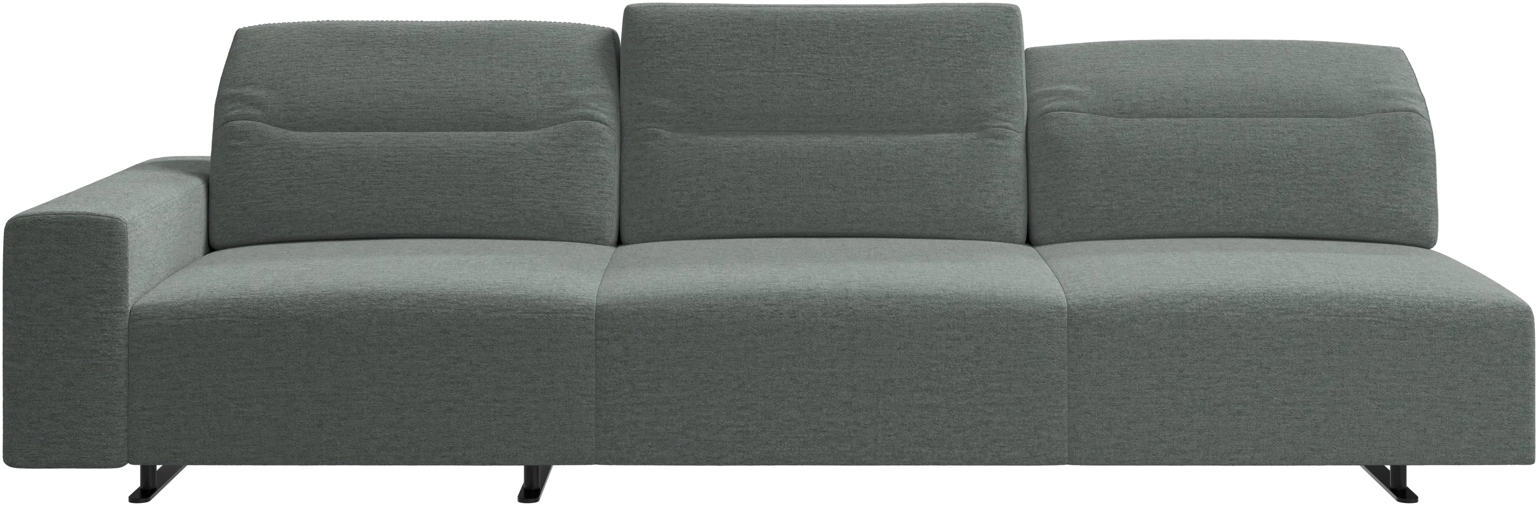 Hampton sofa with adjustable back and storage on the left side