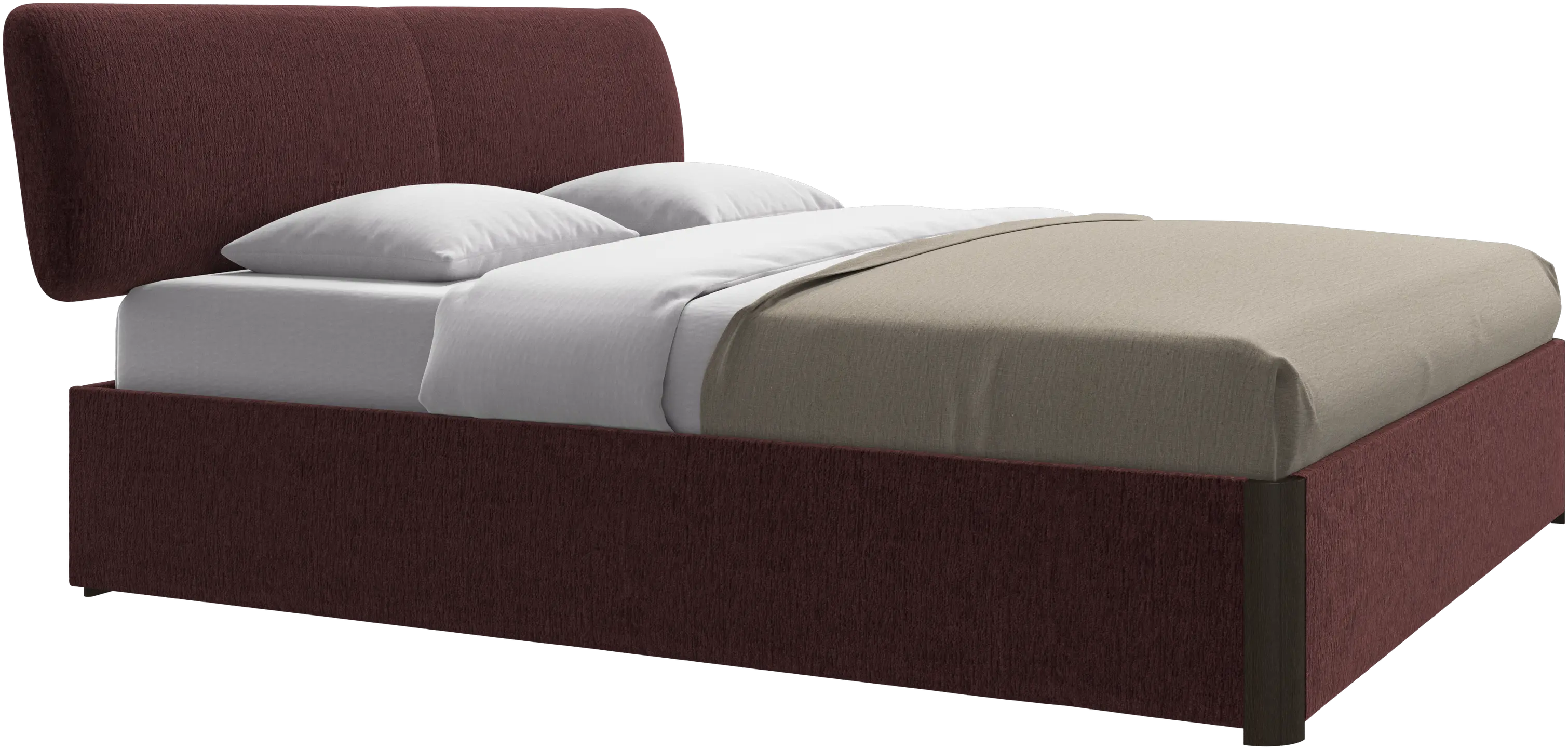 Element bed, bed-mounted headboard, with slats and storage solution, excl. mattress