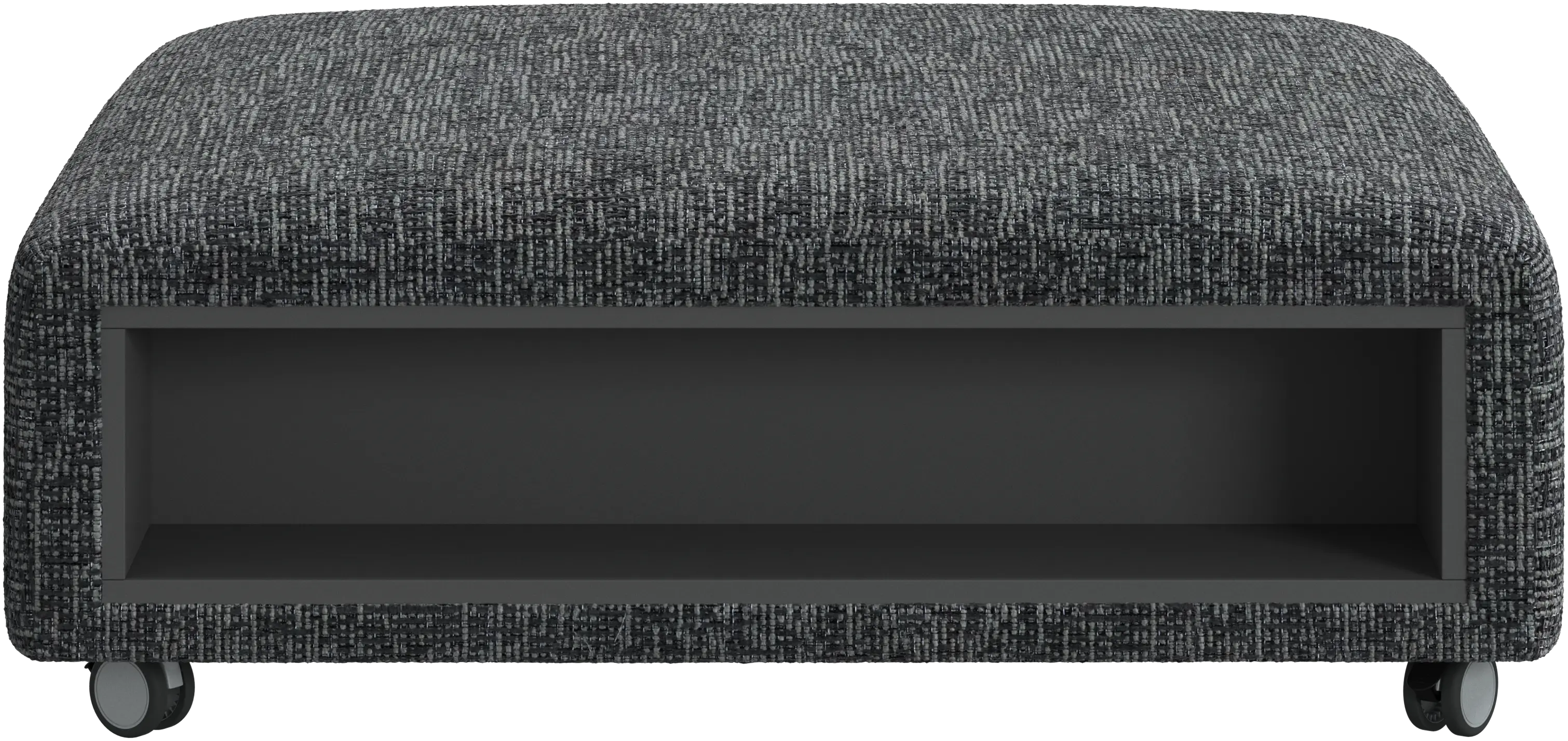 Hampton footstool on wheels with storage left and right sides