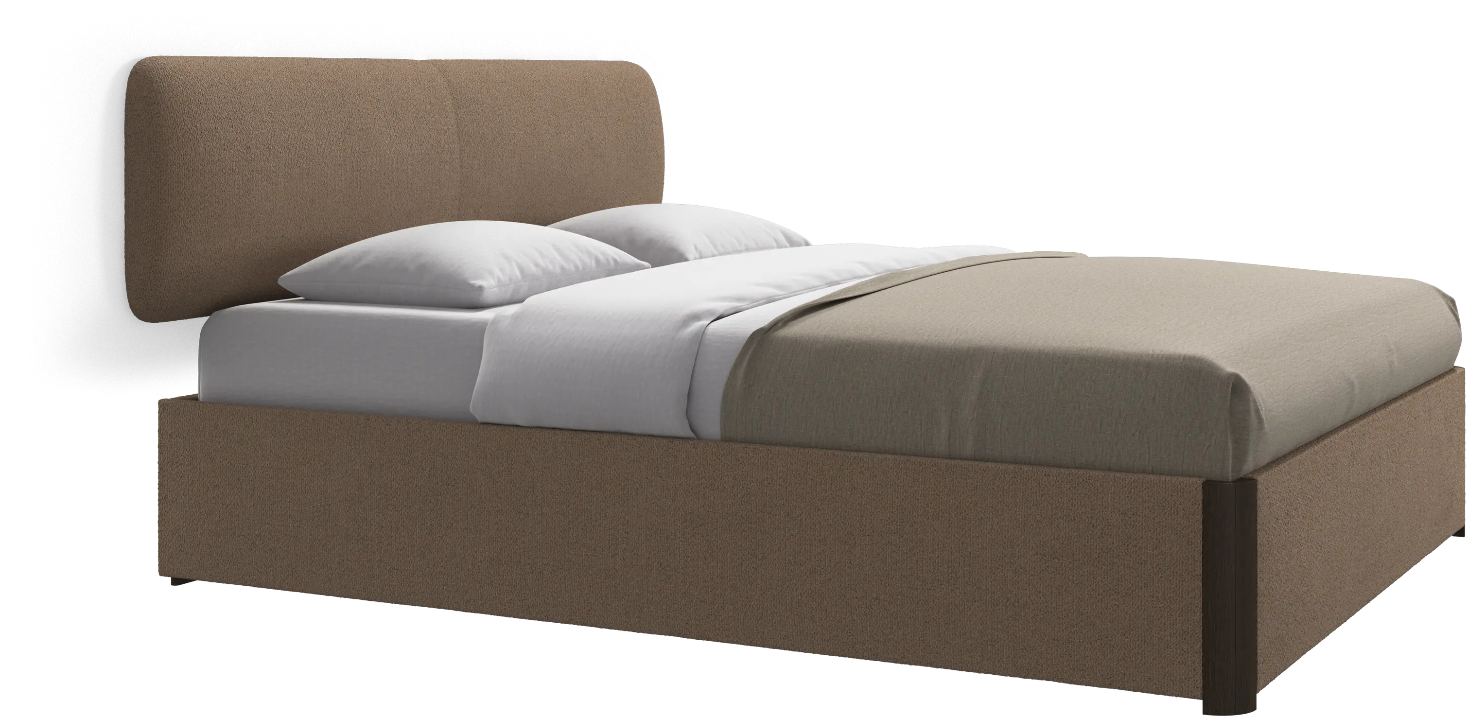 Element bed, wall-mounted headboard, with slats and storage solution, excl. mattress