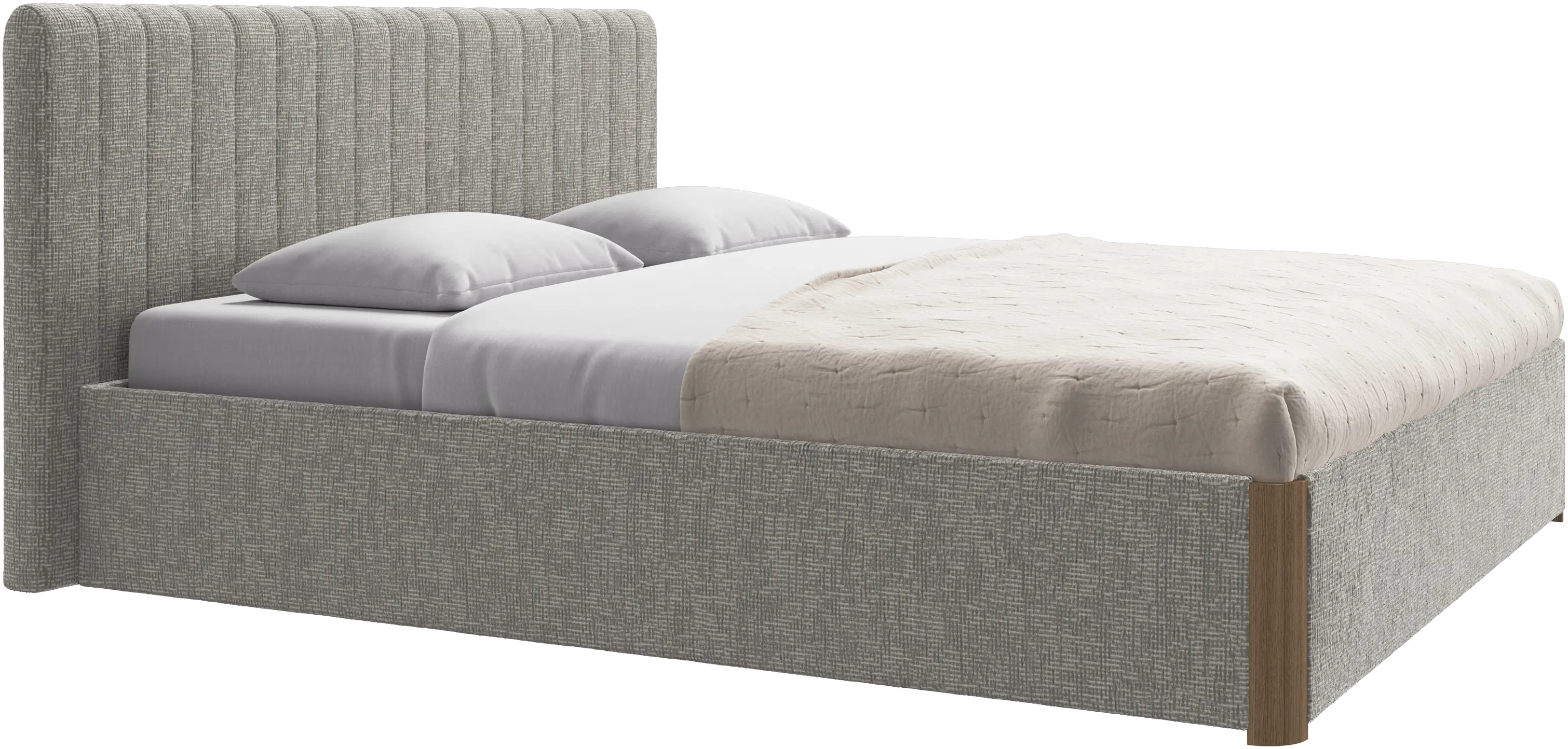 Element bed, bed-mounted headboard, with slats and storage solution, excl. mattress
