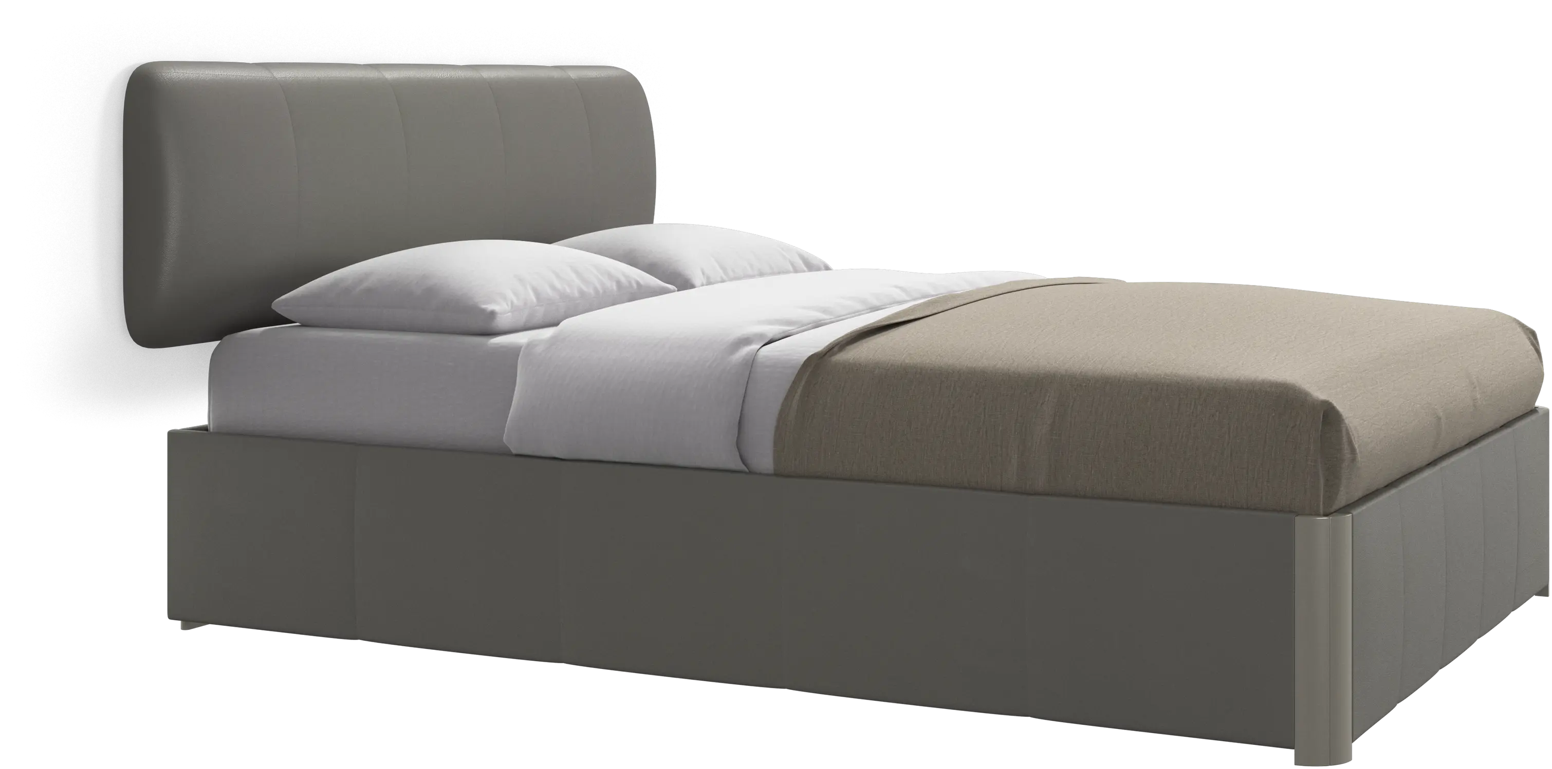 Element bed, wall-mounted headboard, with slats and storage solution, excl. mattress