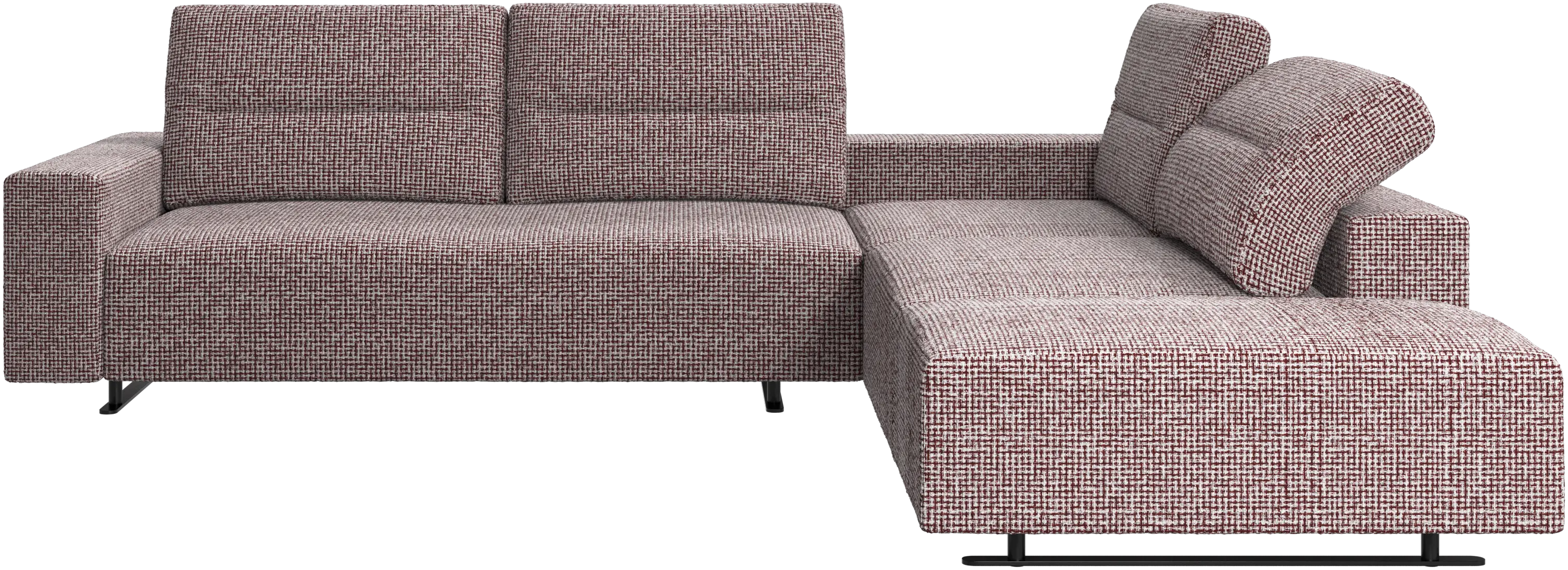Hampton corner sofa with adjustable back and storage on left side