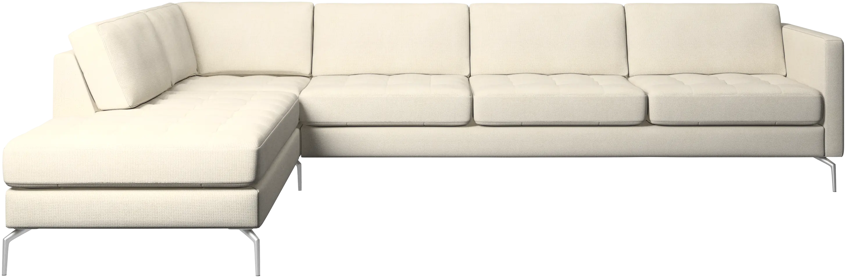 Osaka corner sofa with lounging unit, tufted seat