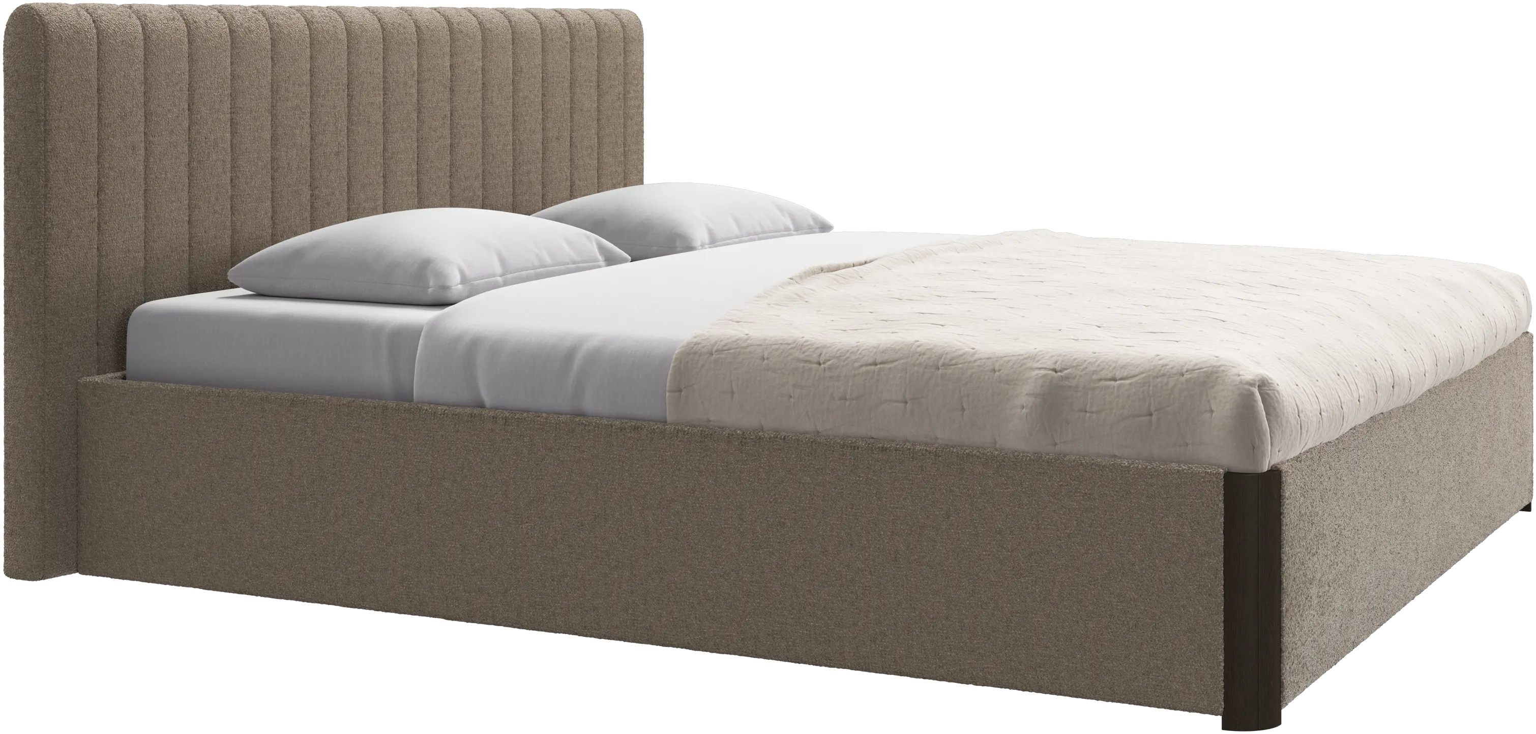 Element bed, bed-mounted headboard, with slats and storage solution, excl. mattress