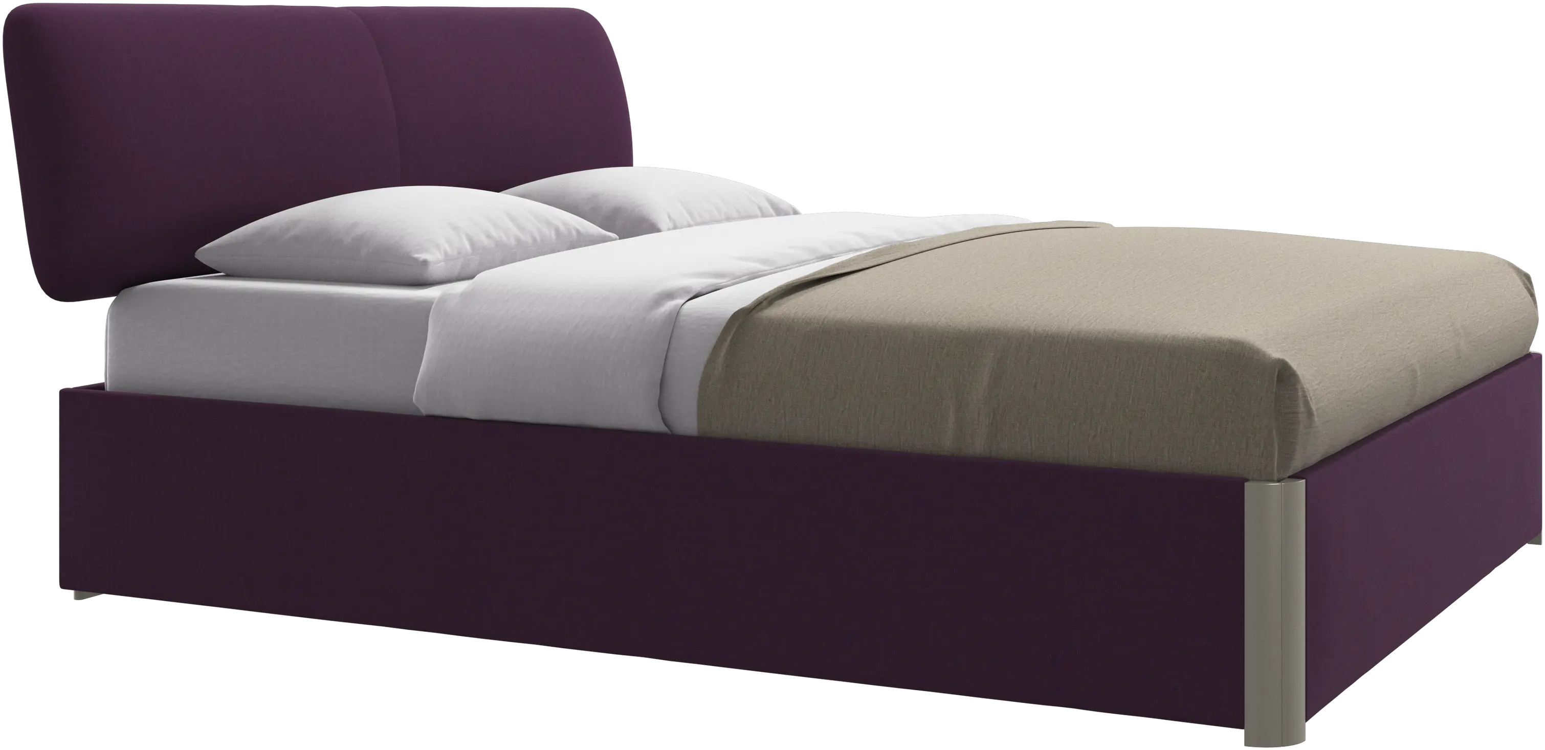 Element bed, bed-mounted headboard, with slats and storage solution, excl. mattress