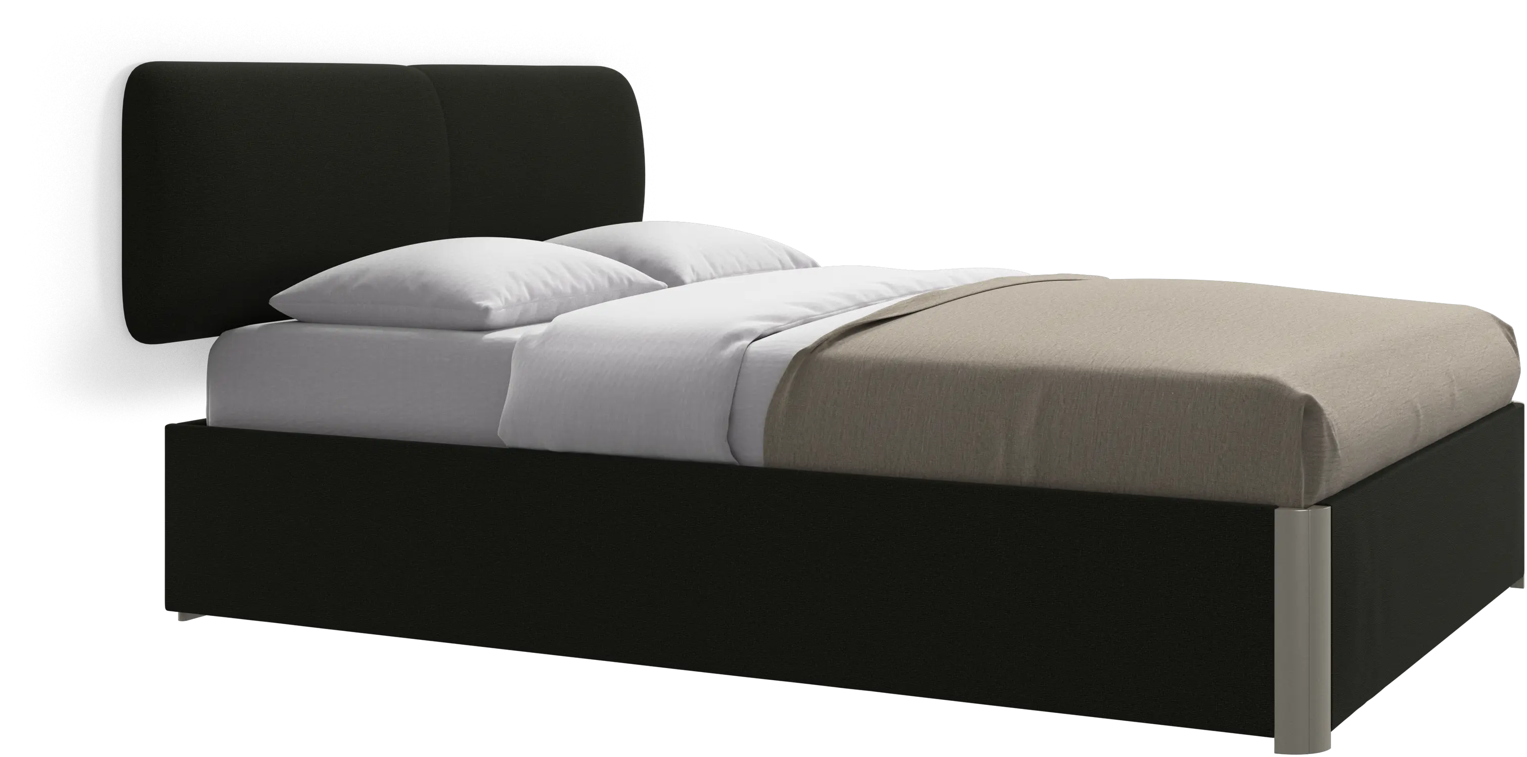 Element bed, wall-mounted headboard, with slats and storage solution, excl. mattress