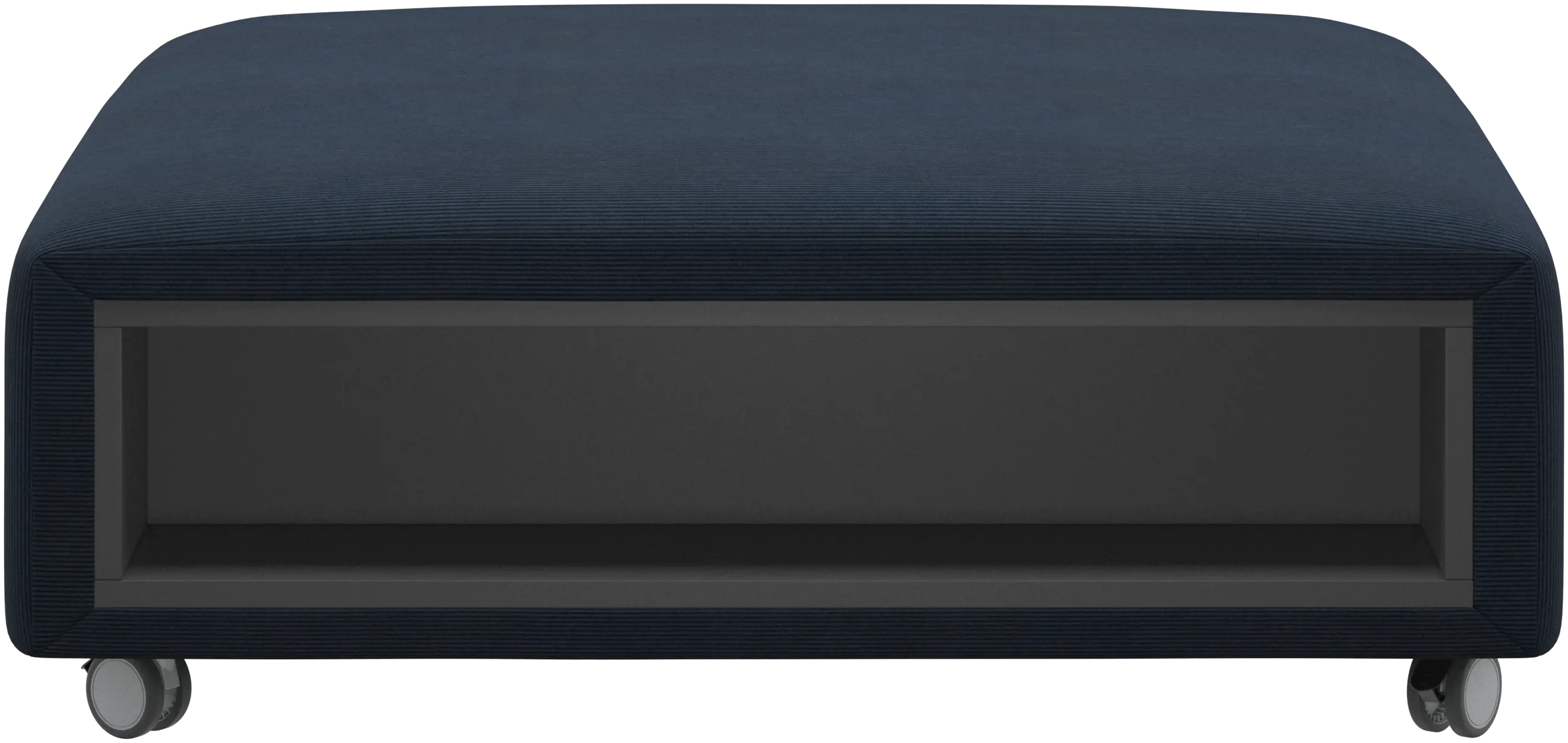 Hampton footstool on wheels with storage left and right sides