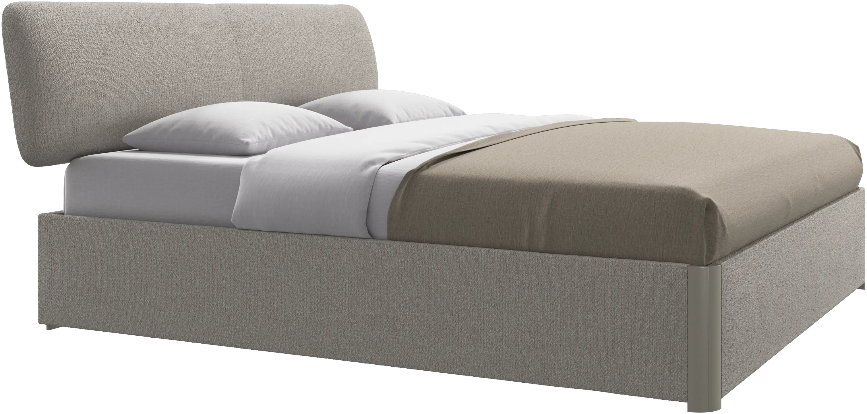 Element lit, tête de lit fixée au lit, avec lattes, excl. matelas