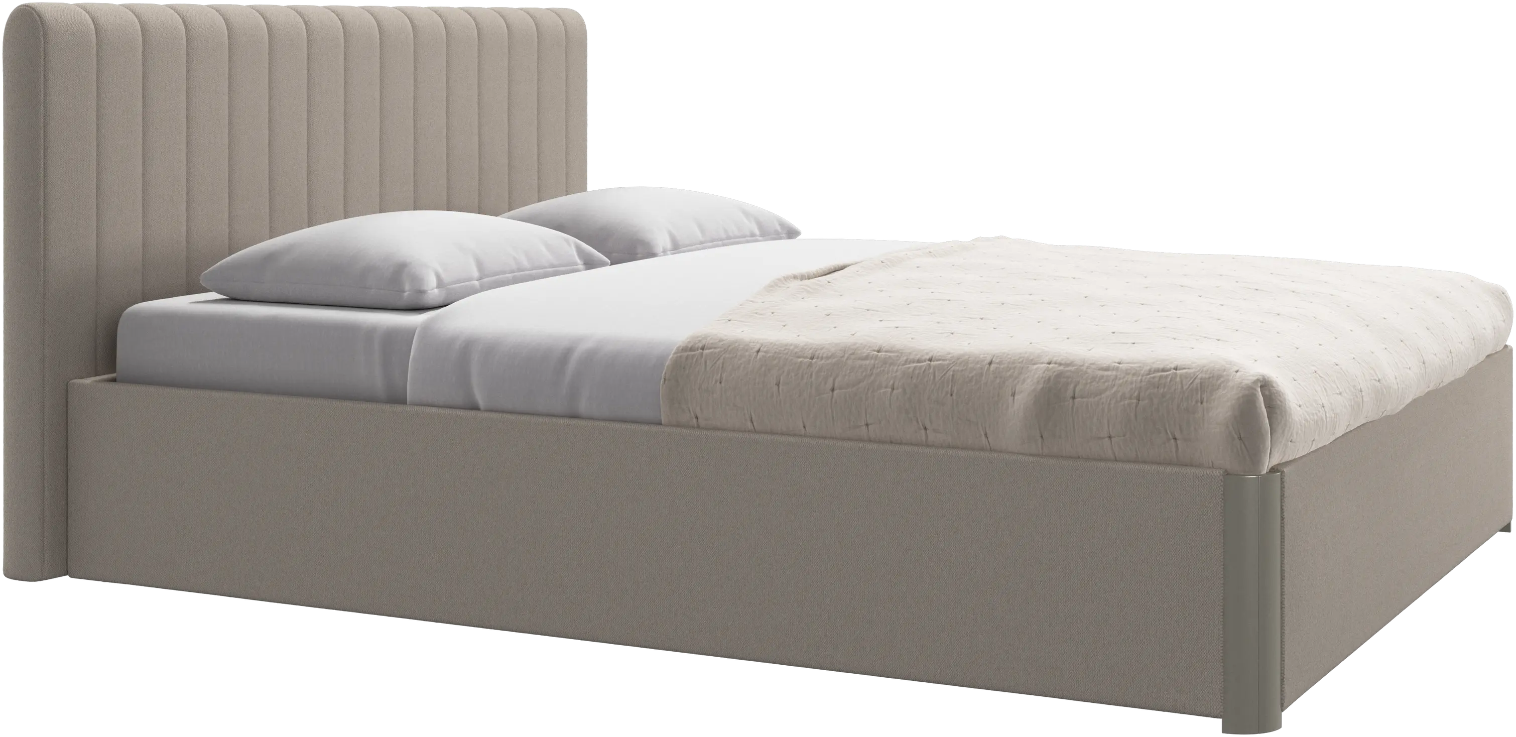 Element cama, cabecero montado en la cama, con láminas y solución de almacenamiento, excl. colchón