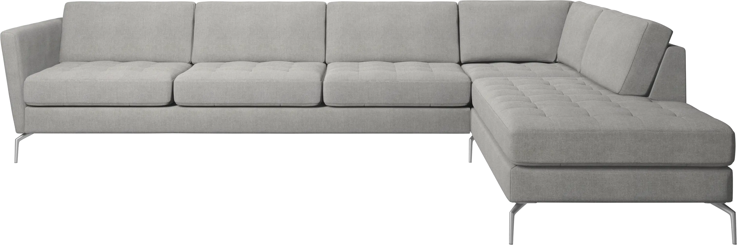 Osaka corner sofa with lounging unit, tufted seat