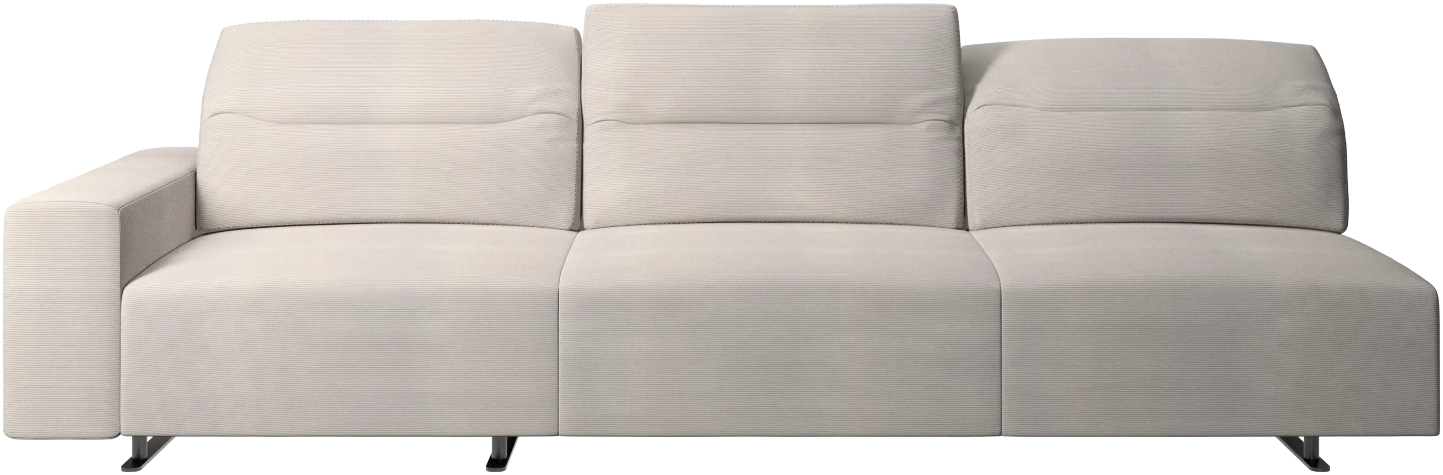 Hampton sofa with adjustable back and storage on the left side