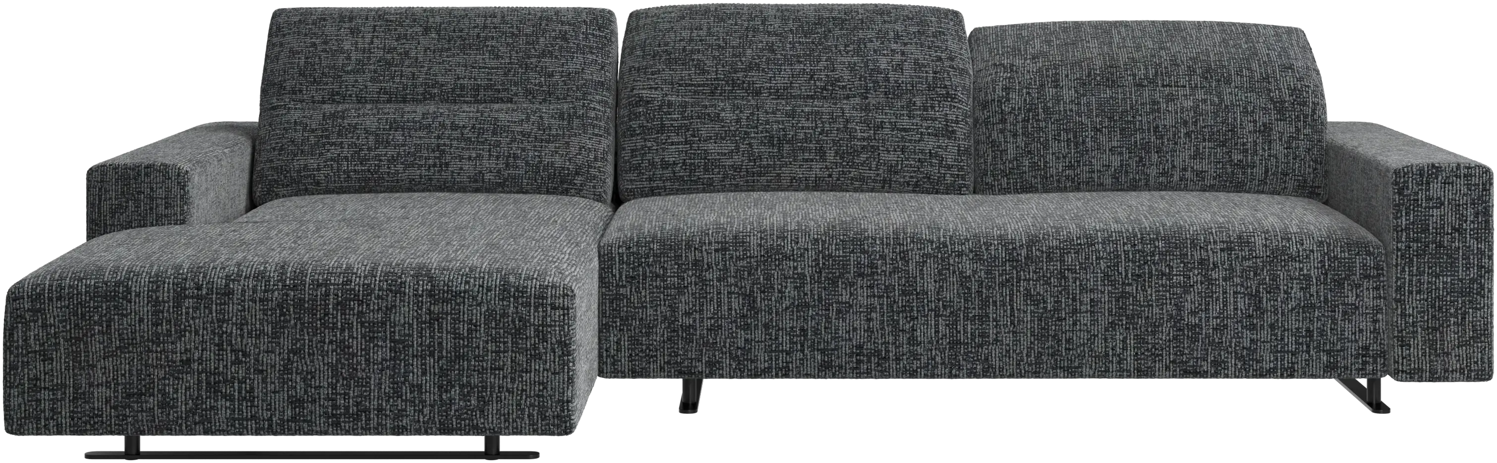 Hampton sofa with adjustable back, resting unit and storage both sides