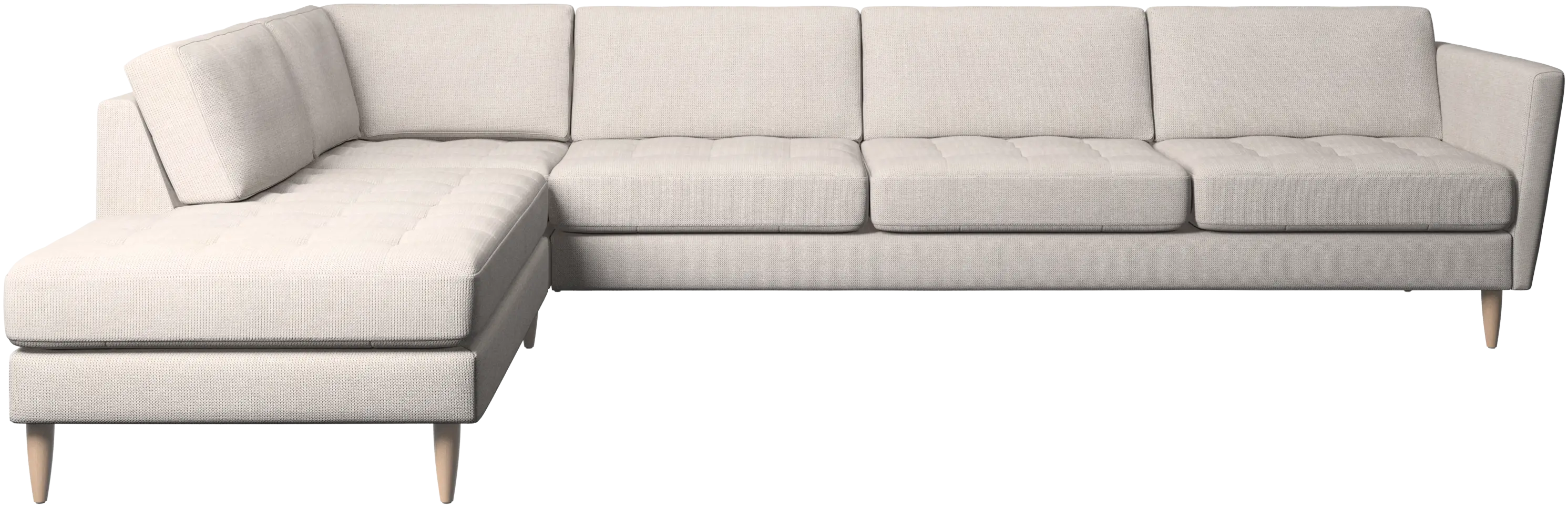 Osaka corner sofa with lounging unit, tufted seat