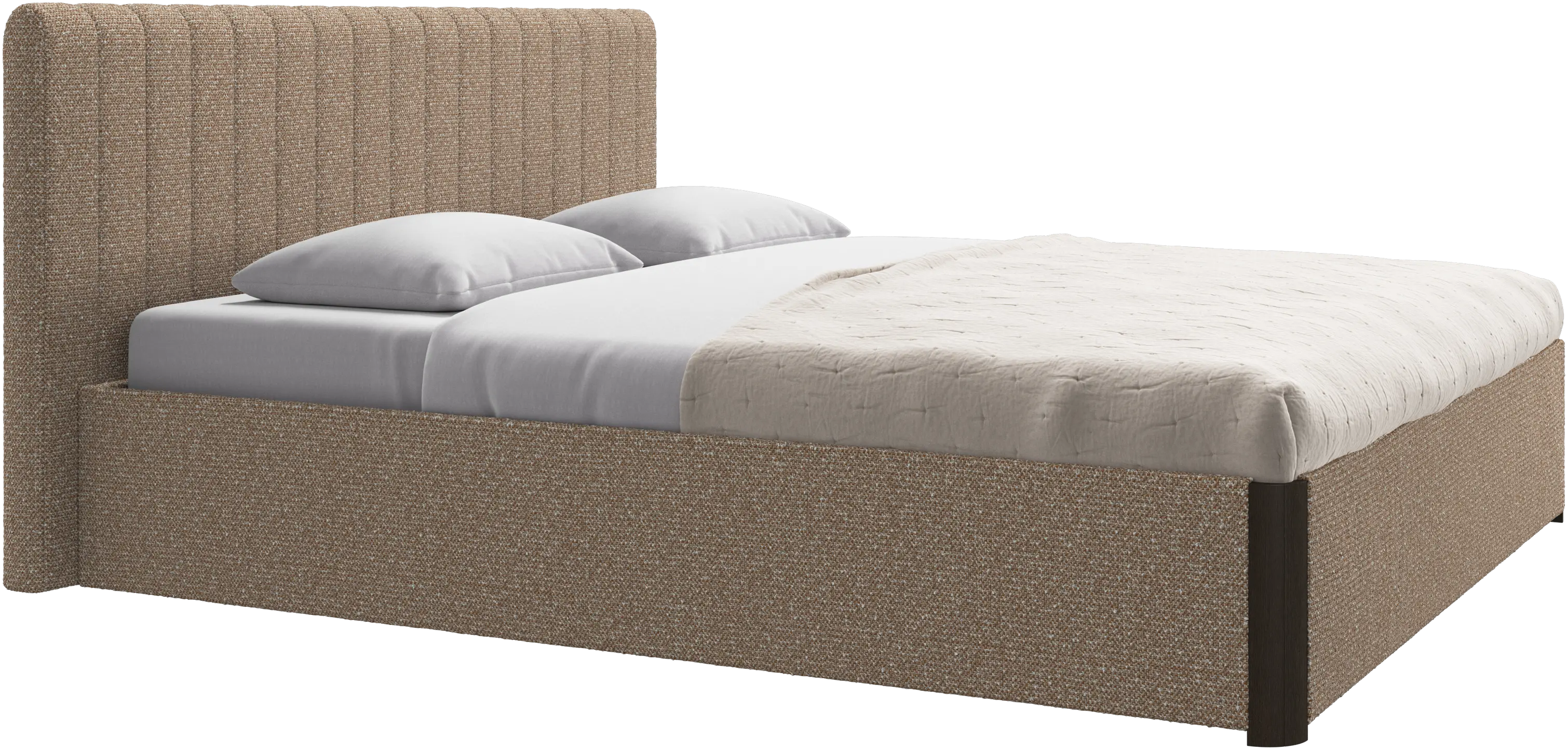 Element cama, cabecero montado en la cama, con láminas y solución de almacenamiento, excl. colchón