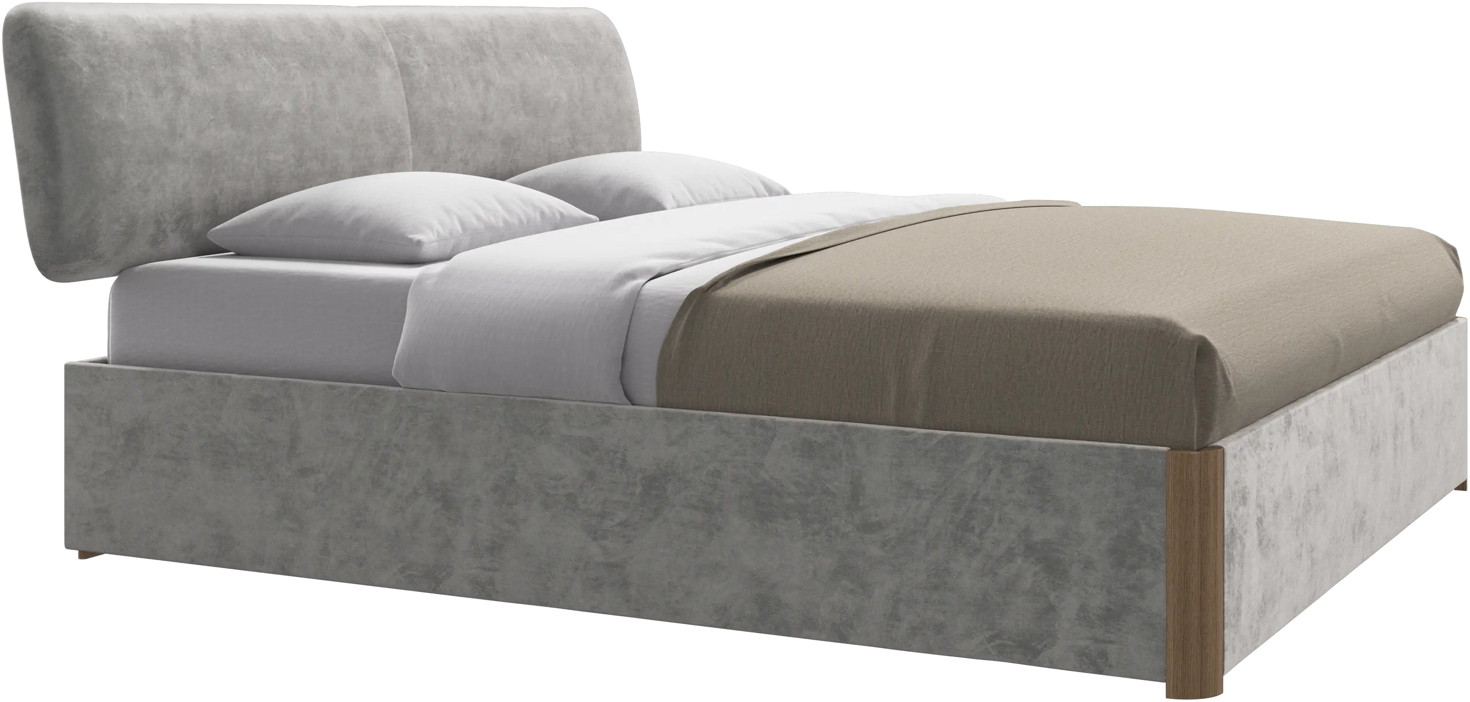 Element bed, bed-mounted headboard, with slats and storage solution, excl. mattress