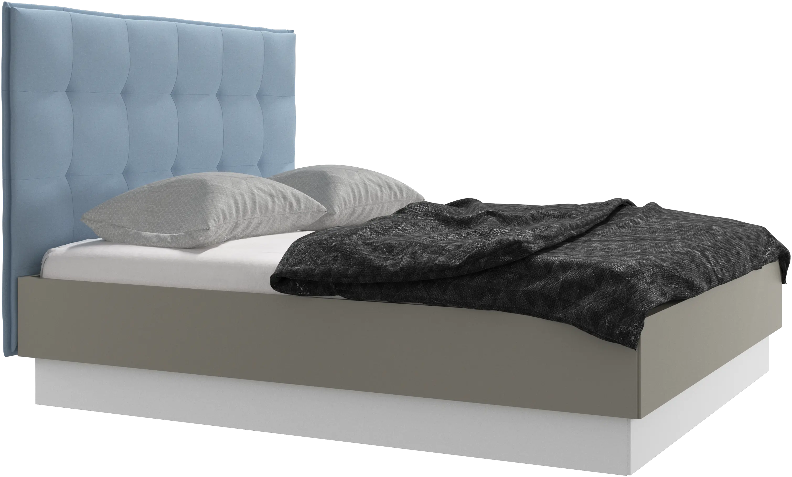 Cama con canapé Lugano, estructura elevable y tablado, no incluye colchón