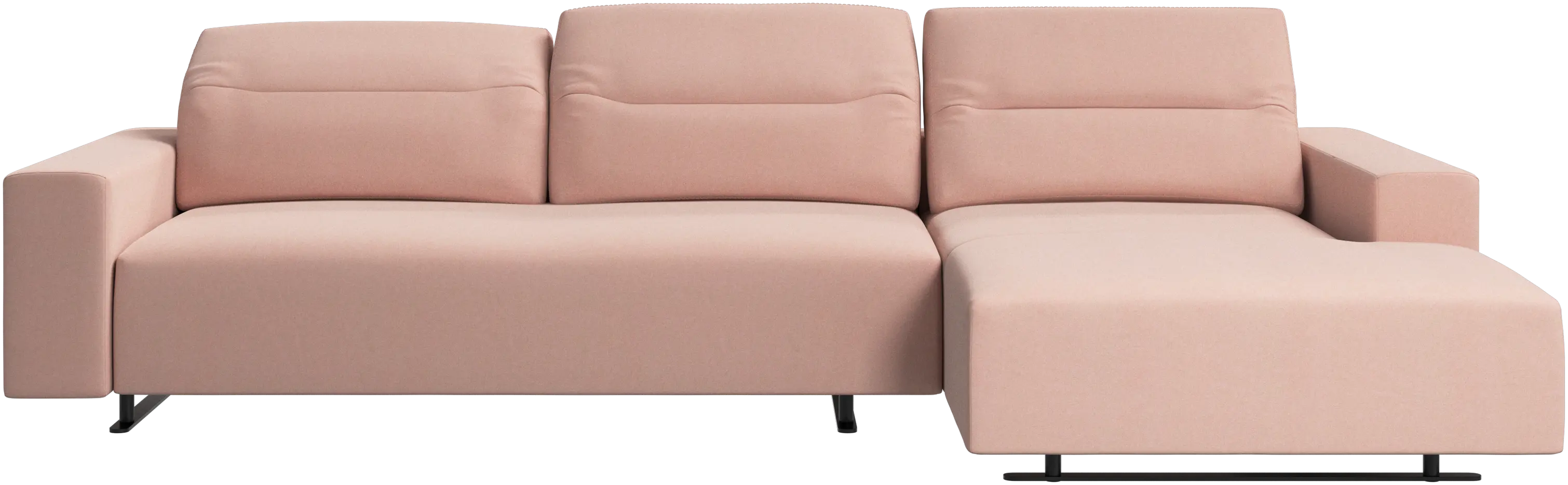 Hampton sofa with adjustable back, resting unit and storage right side