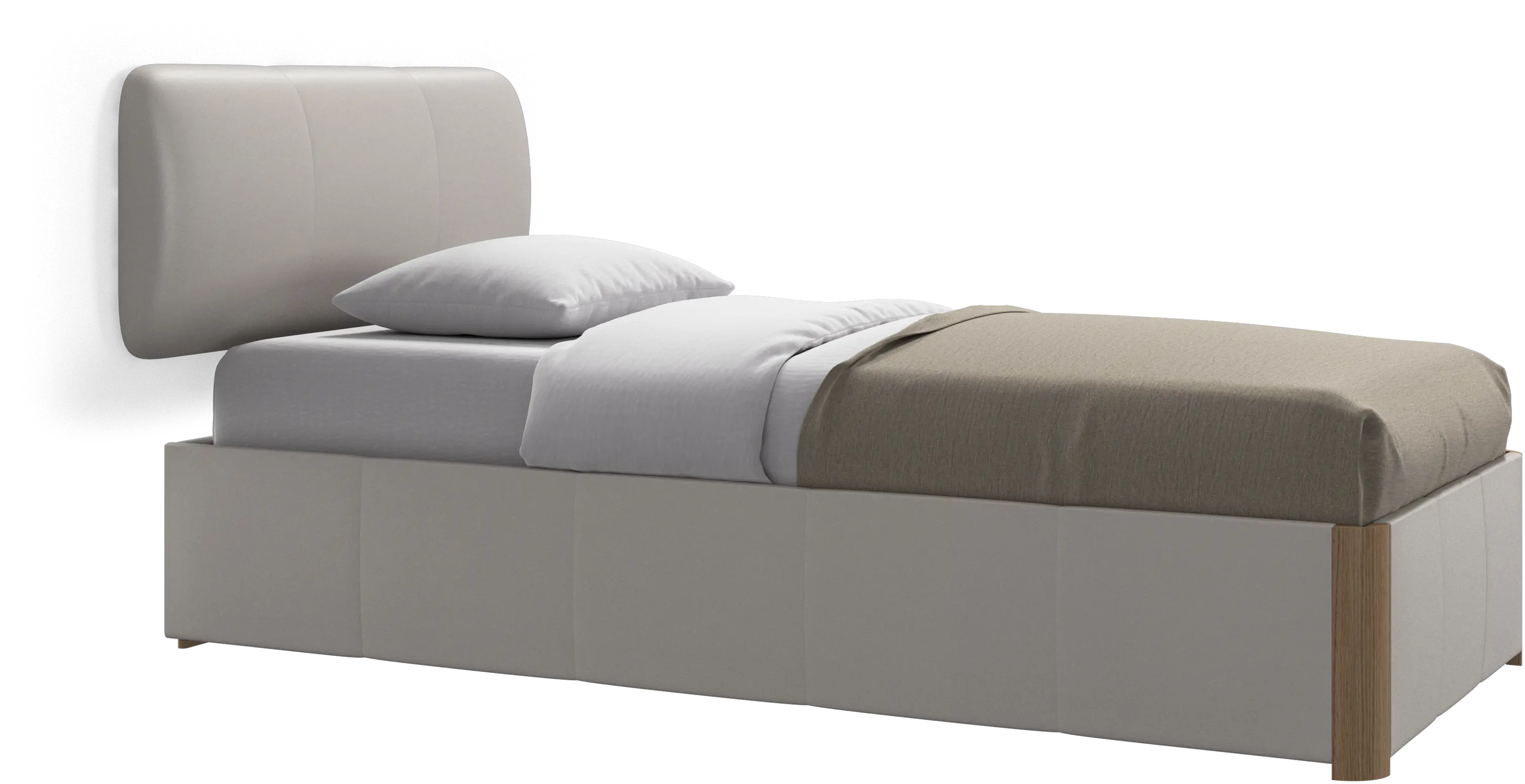 Element bed, wall-mounted headboard, with slats and storage solution, excl. mattress