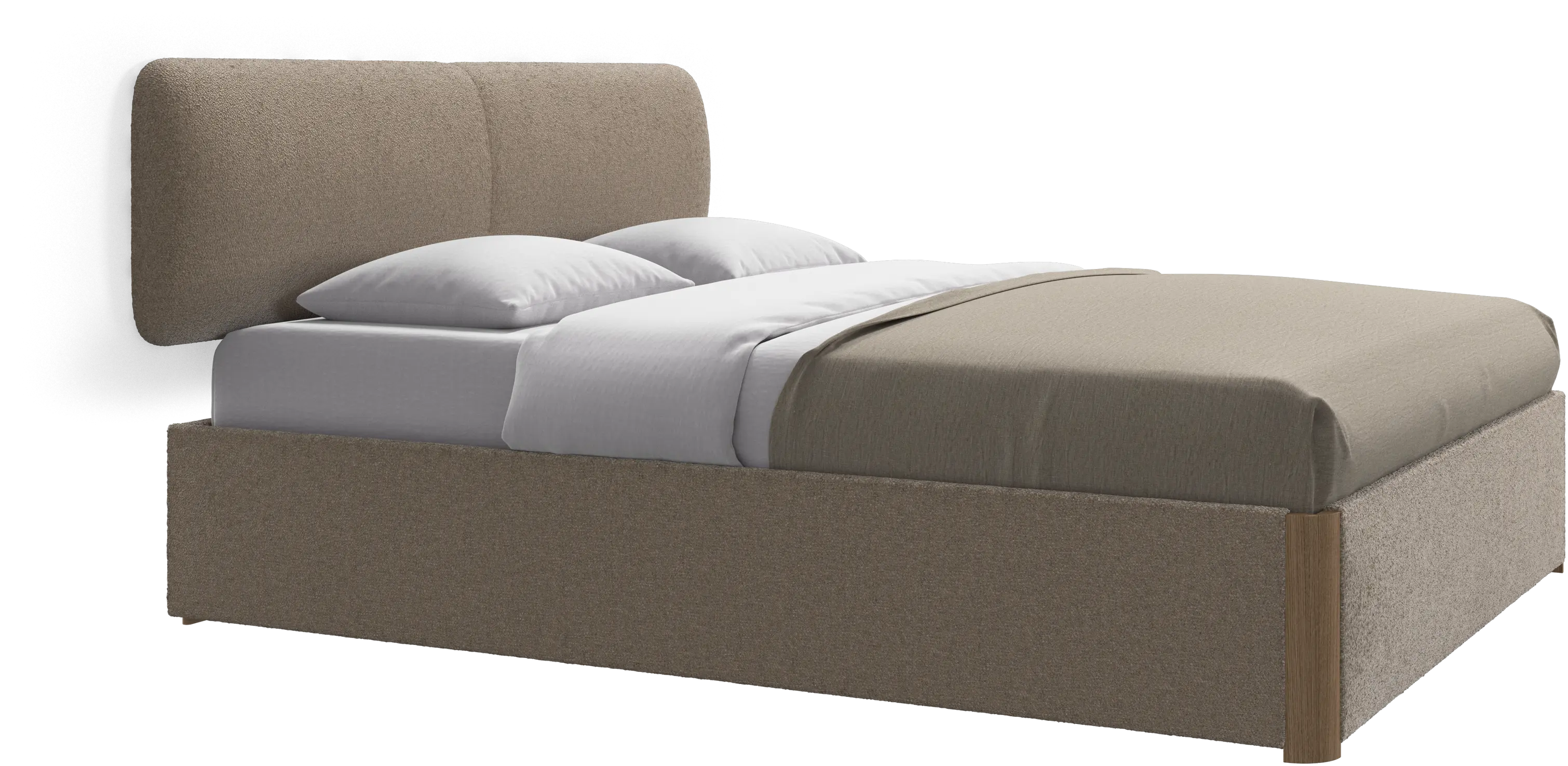 Element bed, wall-mounted headboard, with slats and storage solution, excl. mattress