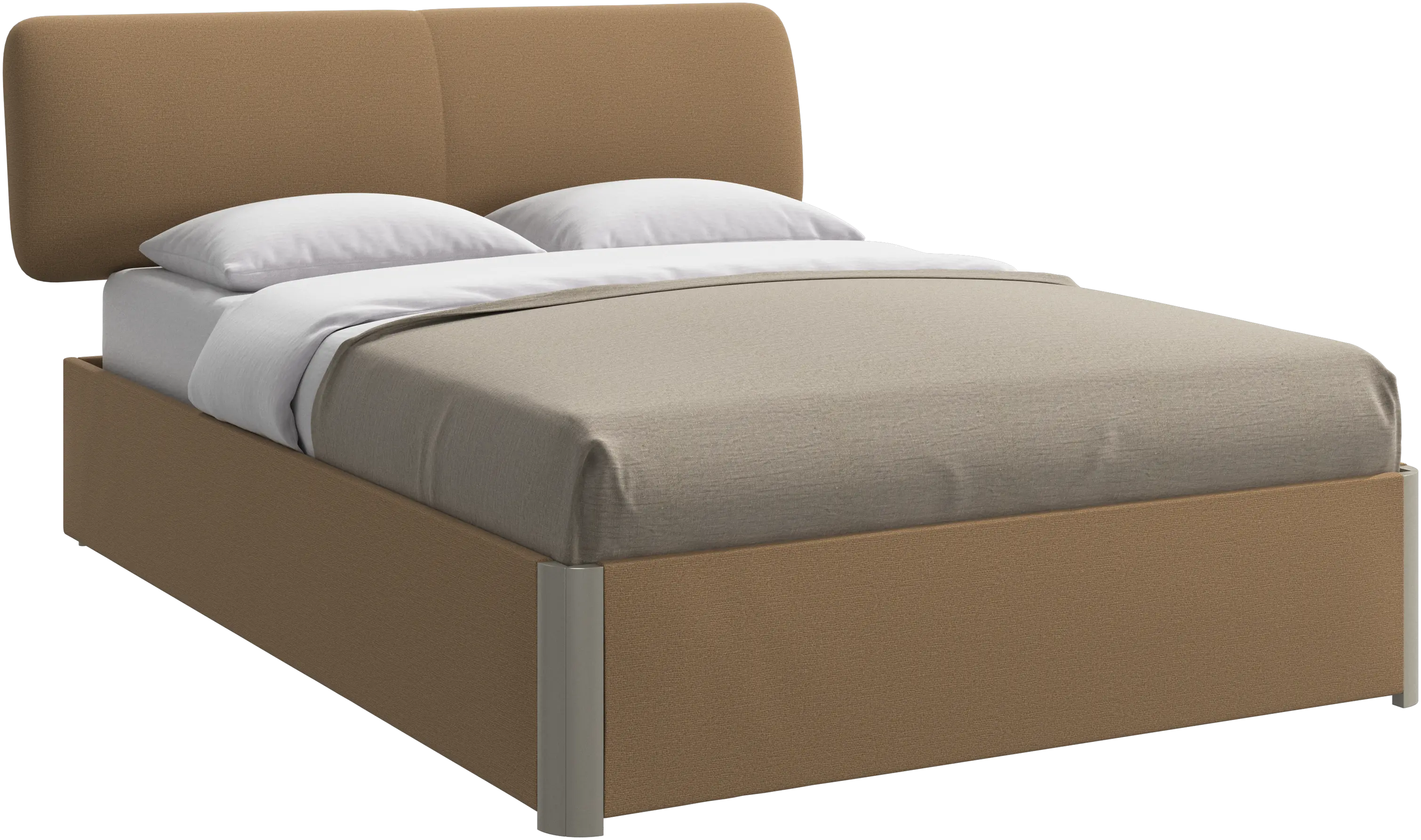 Element bed, bed-mounted headboard, with slats and storage solution, excl. mattress