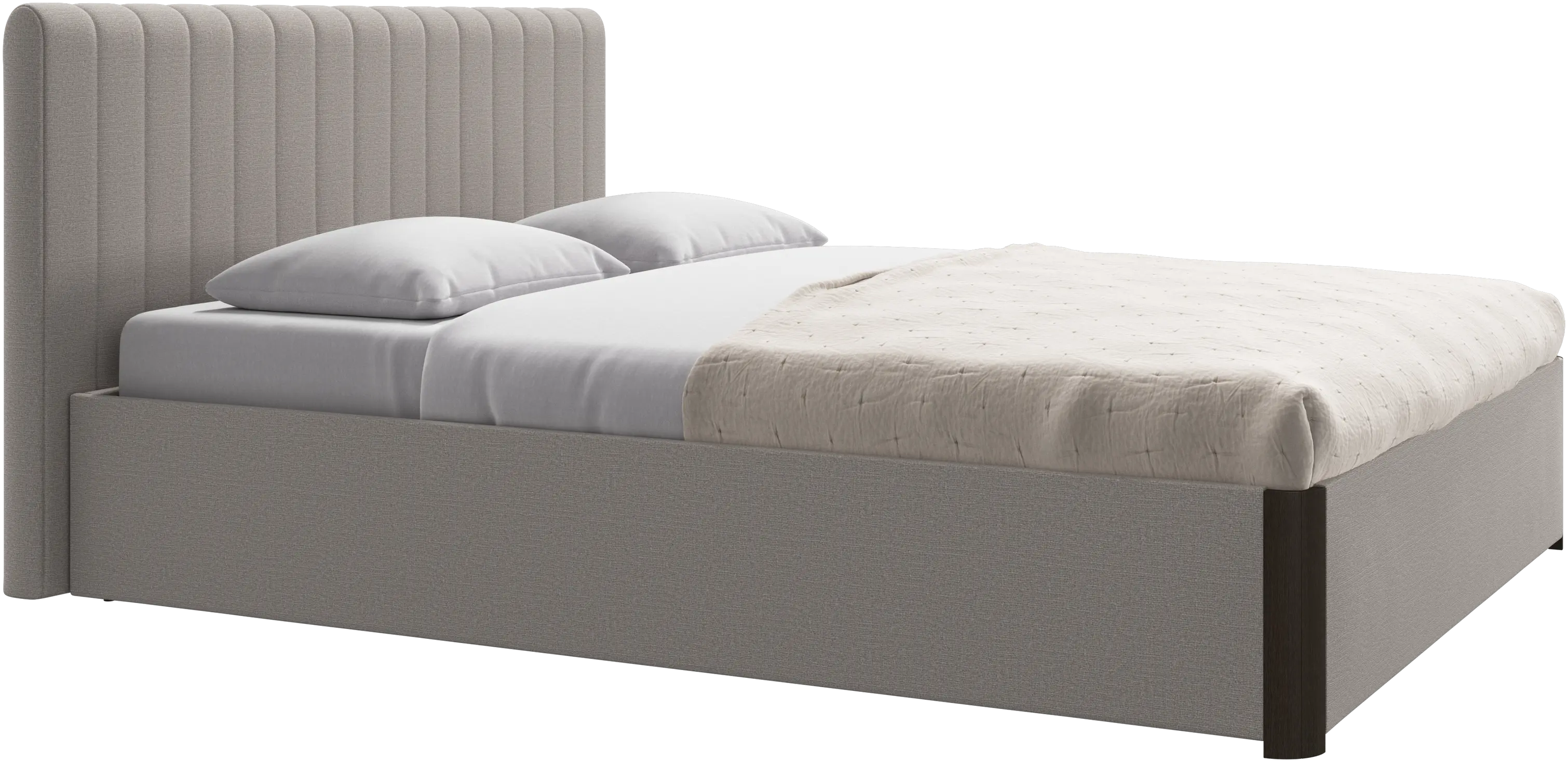 Element bed, bed-mounted headboard, with slats and storage solution, excl. mattress