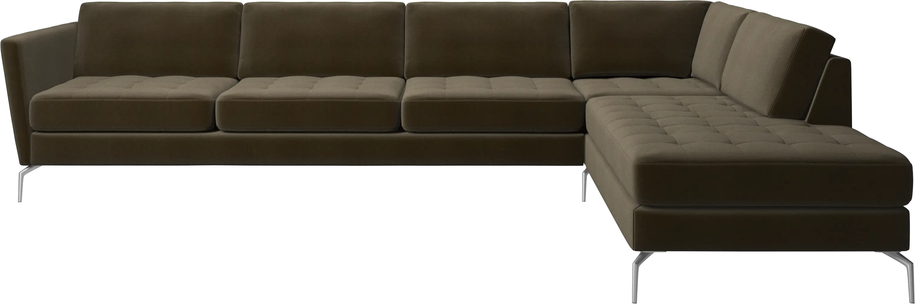 Osaka corner sofa with lounging unit, tufted seat