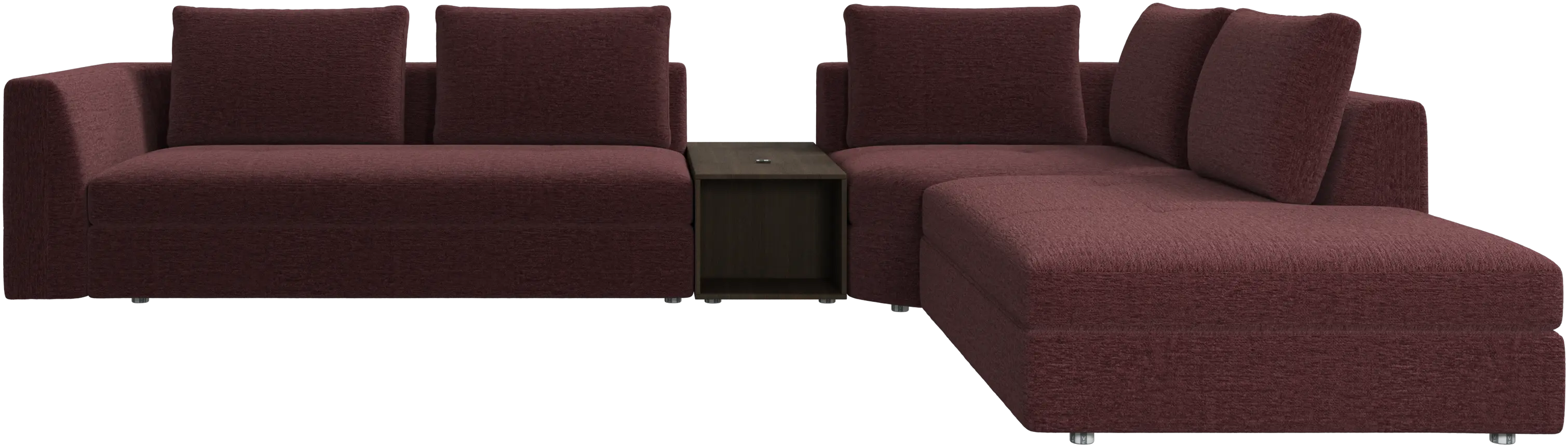 Bergamo Ecksofa mit Recamiere und Hocker mit Stauraum