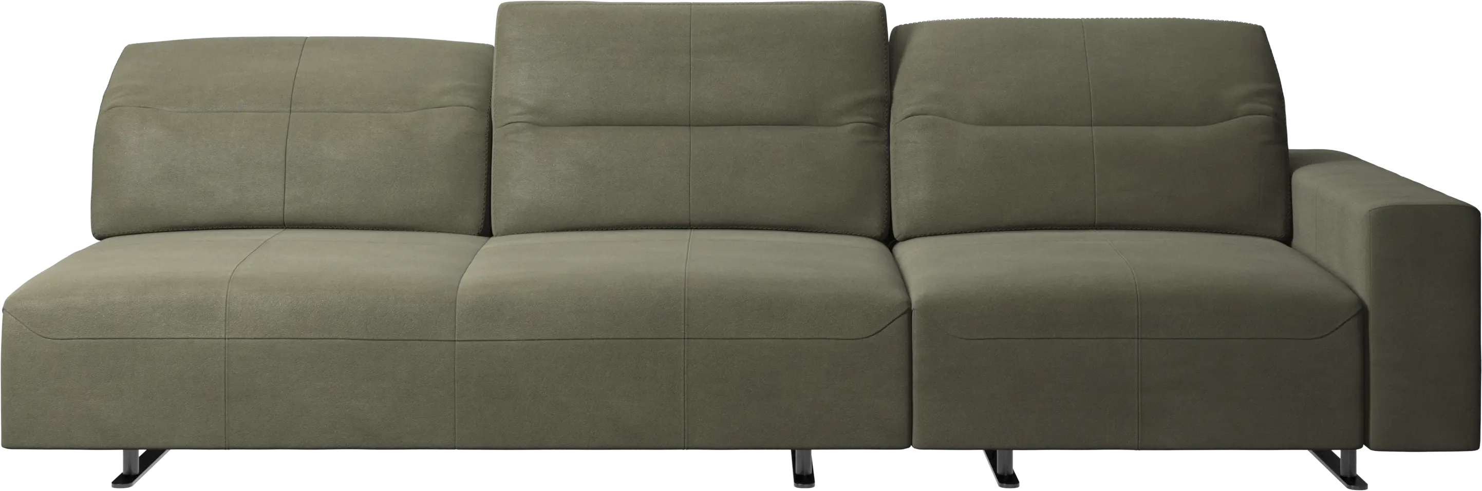 Hampton sofa with adjustable back and storage on the right side